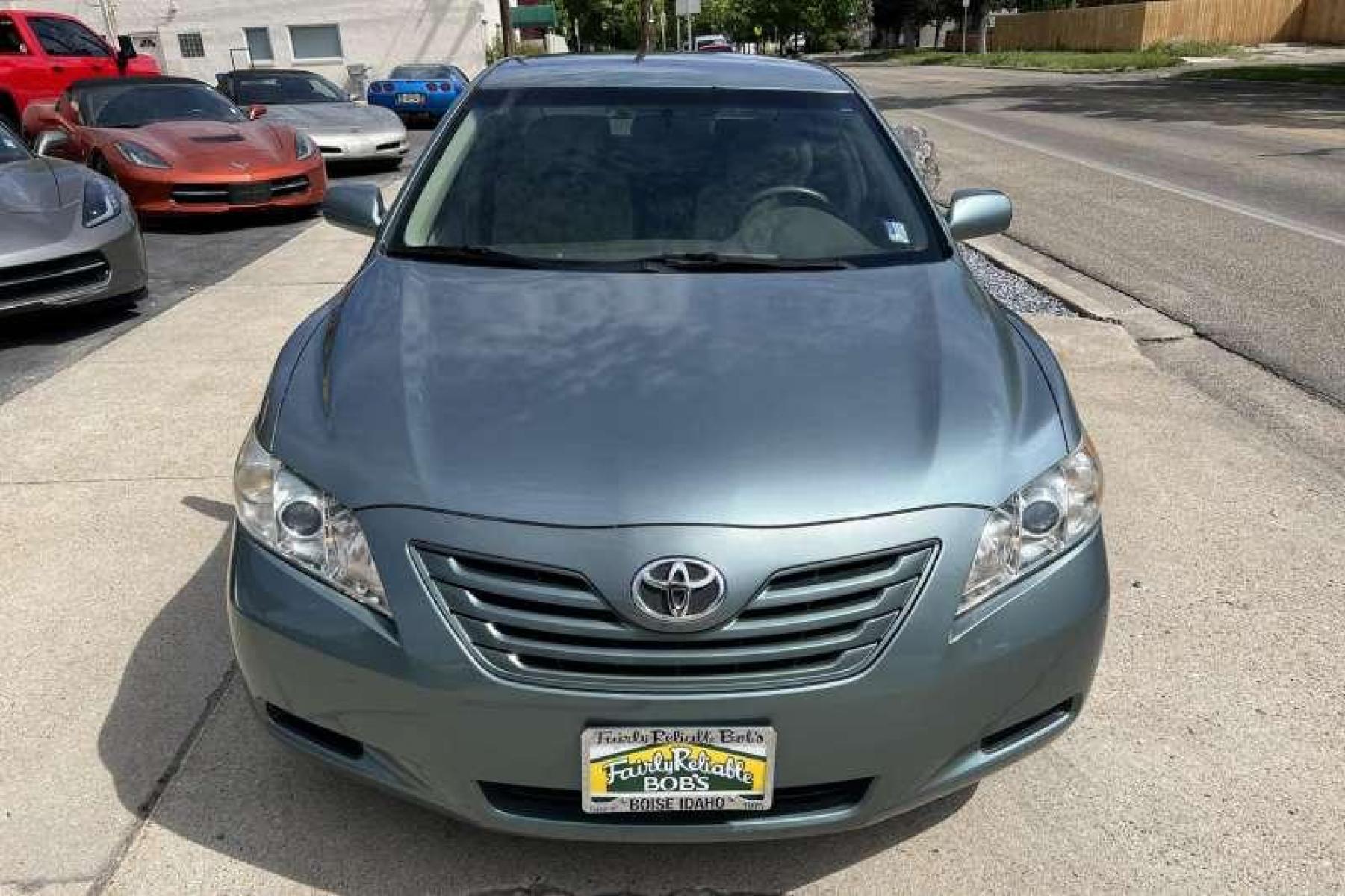 2008 Aloe Green Metallic /Bisque Tan Toyota Camry LE (4T1BK46K88U) with an V6 3.5 Liter engine, Automatic transmission, located at 2304 W. Main St., Boise, ID, 83702, (208) 342-7777, 43.622105, -116.218658 - Financing Available O.A.C. - Photo #1