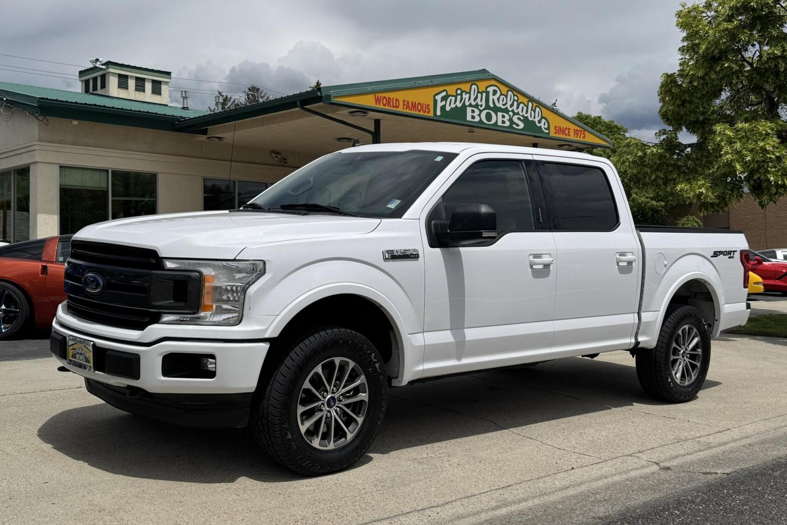 2019 Oxford White /Black Ford F-150 Super Crew XLT Sport (1FTEW1E4XKK) with an V6 3.5 Liter Twin-Turbo engine, Automatic 10 Speed transmission, located at 2304 W. Main St., Boise, ID, 83702, (208) 342-7777, 43.622105, -116.218658 - New Tires! Nicely Optioned! - Photo#0