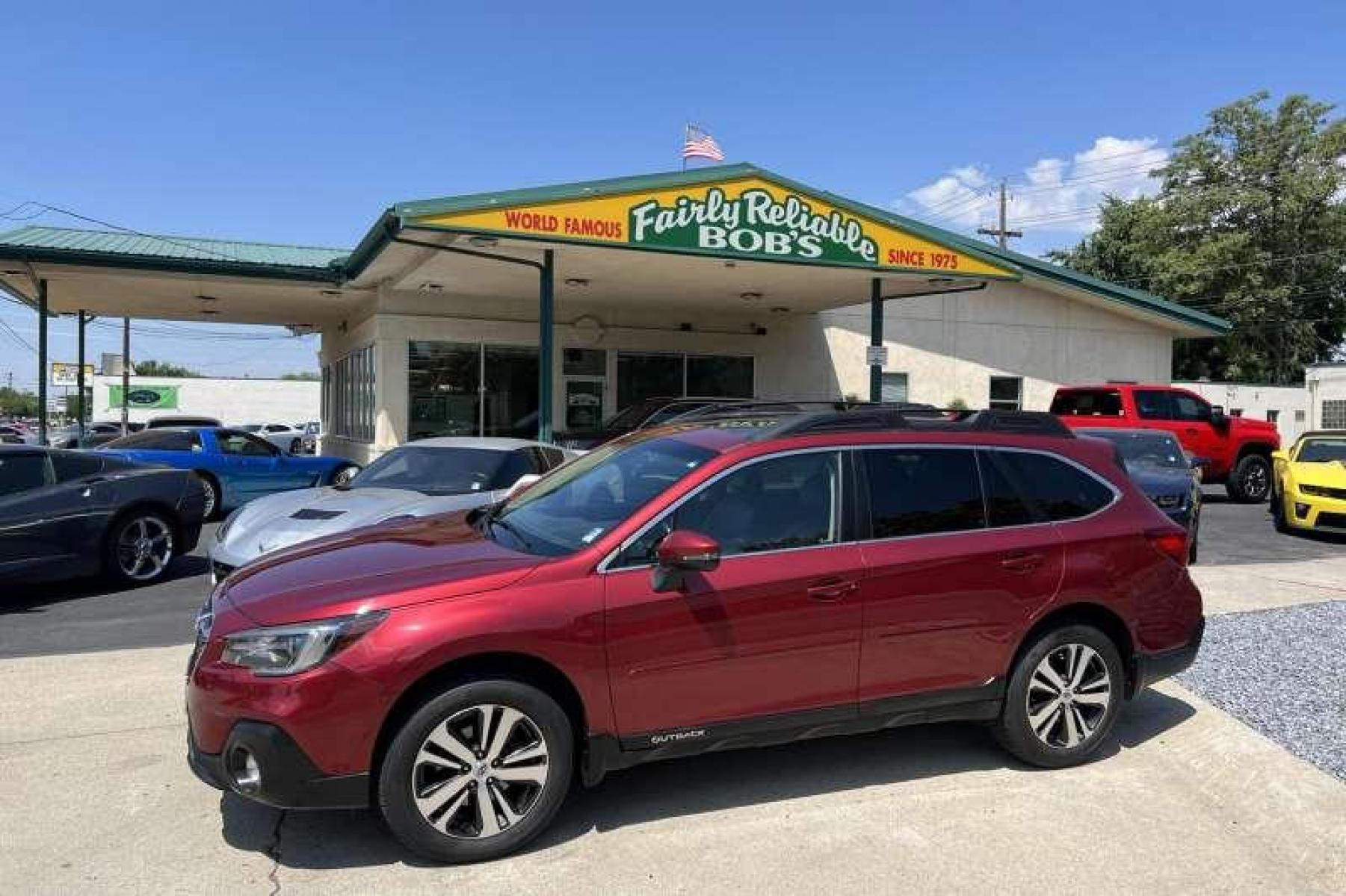 2018 Crimson Red Pearl /Black Subaru Outback Limited 3.6R (4S4BSENC9J3) with an H6 3.6 Liter engine, Automatic transmission, located at 2304 W. Main St., Boise, ID, 83702, (208) 342-7777, 43.622105, -116.218658 - Financing Available O.A.C. - Photo #0