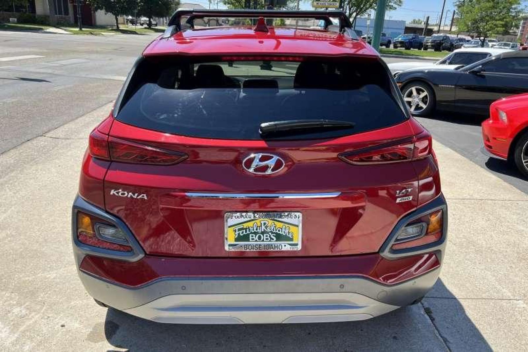 2021 Pulse Red /Gray Hyundai Kona Ultimate (KM8K5CA57MU) with an 4 Cyl 1.6 Liter Turbo engine, Automatic transmission, located at 2304 W. Main St., Boise, ID, 83702, (208) 342-7777, 43.622105, -116.218658 - Photo #3
