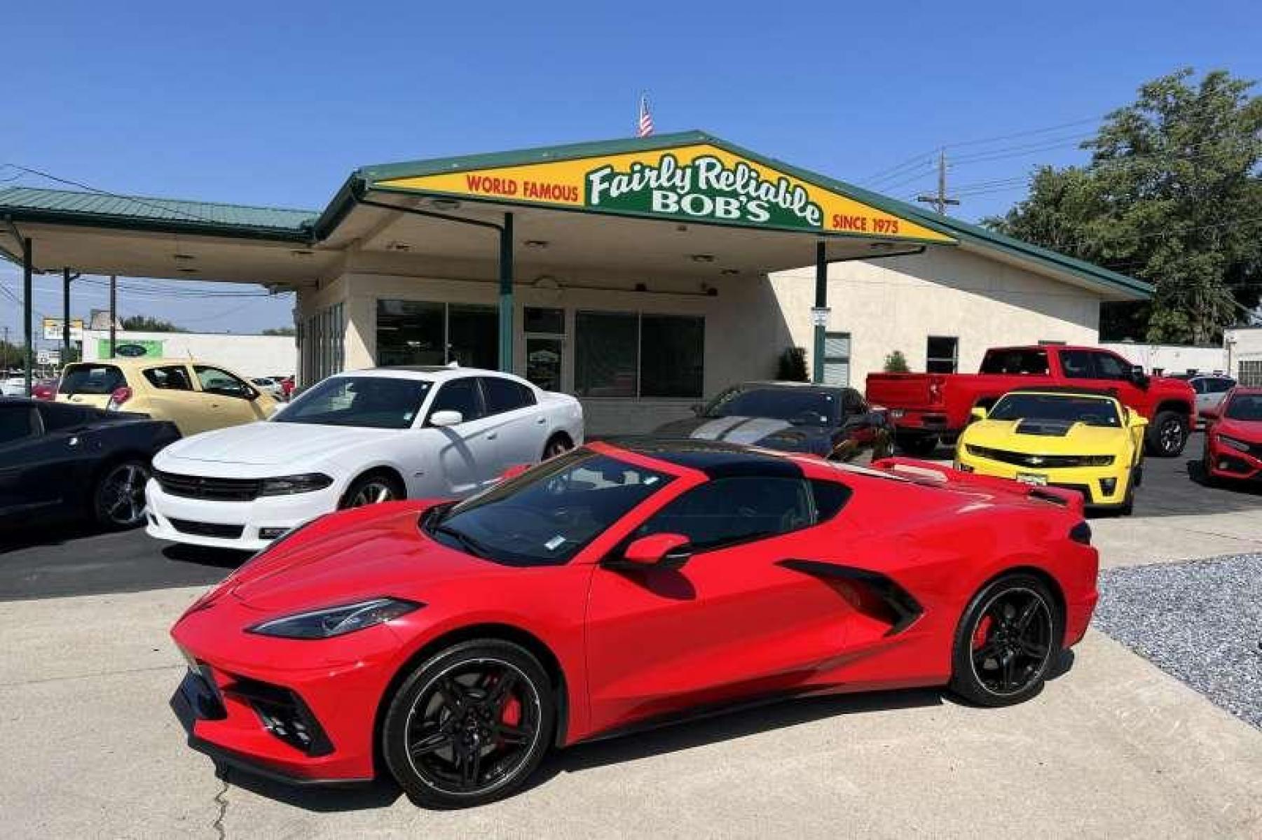 2020 Torch Red /Black Chevrolet Corvette Stingray 3LT Z51 Coupe (1G1Y82D47L5) with an V8 6.2 Liter engine, Automatic transmission, located at 2304 W. Main St., Boise, ID, 83702, (208) 342-7777, 43.622105, -116.218658 - 3LT and Z51! Under 1K miles! - Photo #0