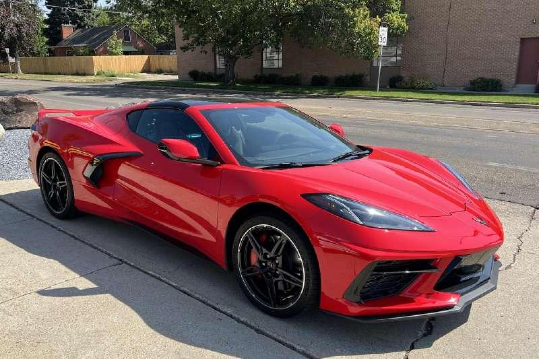 2020 Torch Red /Black Chevrolet Corvette Stingray 3LT Z51 Coupe (1G1Y82D47L5) with an V8 6.2 Liter engine, Automatic transmission, located at 2304 W. Main St., Boise, ID, 83702, (208) 342-7777, 43.622105, -116.218658 - 3LT and Z51! Under 1K miles! - Photo #2