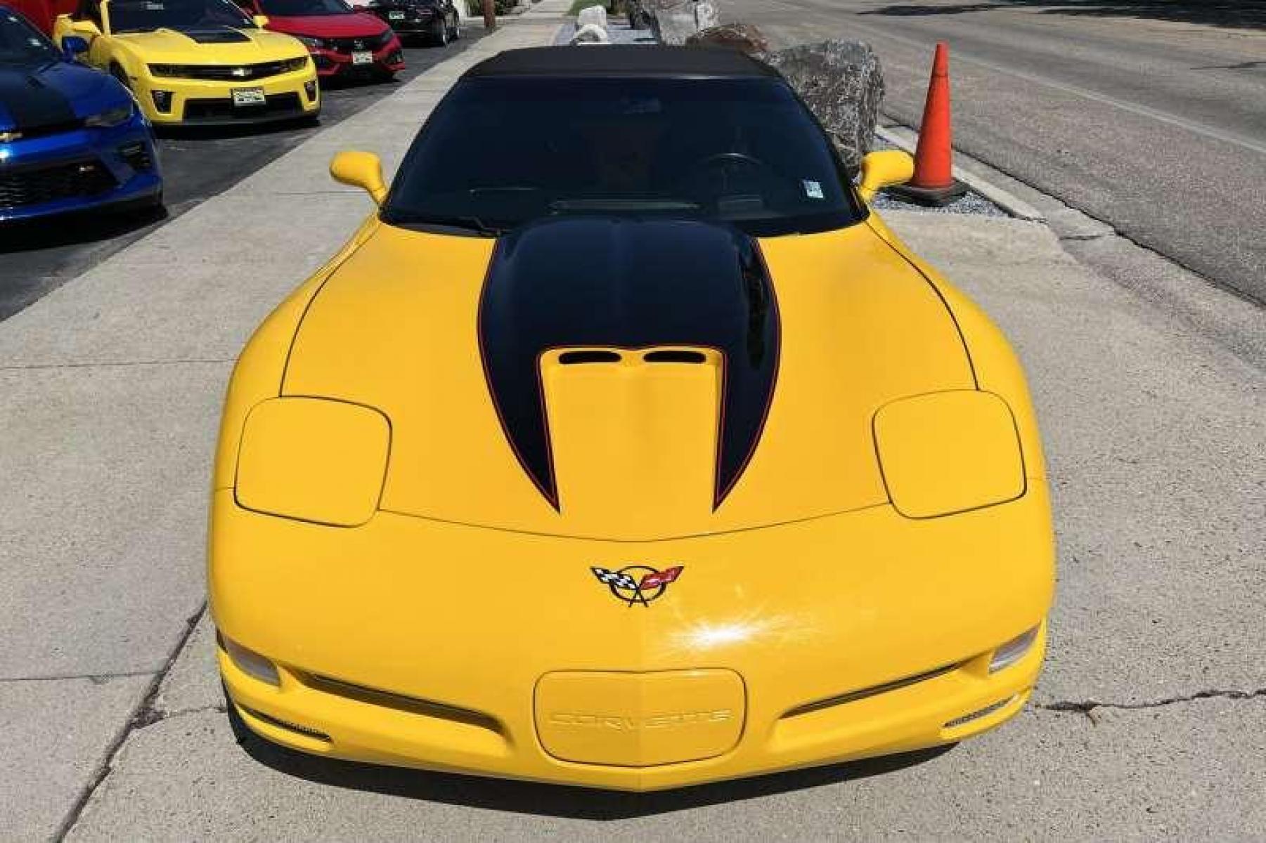 2002 Millenium Yellow /Black Chevrolet Corvette Convertible (1G1YY32G025) with an 5.7L V8 LS1 engine, Automatic transmission, located at 2304 W. Main St., Boise, ID, 83702, (208) 342-7777, 43.622105, -116.218658 - Low miles! Fun in the sun! - Photo #1