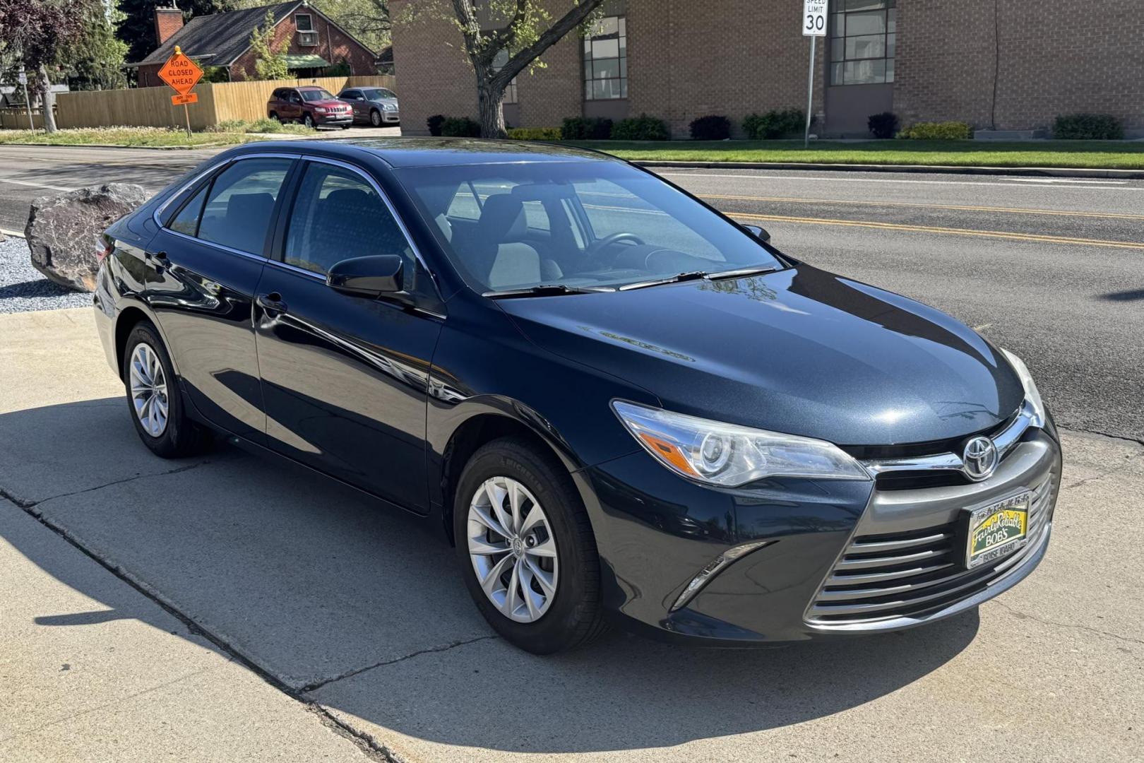 2017 Cosmic Gray Mica /Gray Toyota Camry LE (4T1BF1FK9HU) with an 4 Cyl 2.5 Liter engine, Automatic 6 Speed transmission, located at 2304 W. Main St., Boise, ID, 83702, (208) 342-7777, 43.622105, -116.218658 - Legendary Quality And Great Gas Mileage Too! - Photo#1