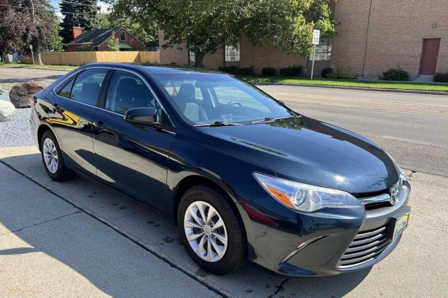 2017 Cosmic Gray Mica /Black Toyota Camry LE (4T1BF1FK9HU) with an 4 Cyl 2.5 Liter engine, Automatic transmission, located at 2304 W. Main St., Boise, ID, 83702, (208) 342-7777, 43.622105, -116.218658 - Financing Available O.A.C. - Photo #2