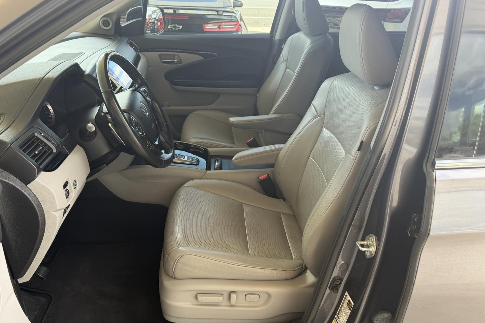 2016 Modern Steel Metallic /Gray Honda Pilot Elite (5FNYF6H04GB) with an V6 3.5 Liter engine, Automatic 9 Speed transmission, located at 2304 W. Main St., Boise, ID, 83702, (208) 342-7777, 43.622105, -116.218658 - Highly Optioned With Safety Features! Heated and Ventilated Seats! Blu Ray Entertainment!- Photo#11