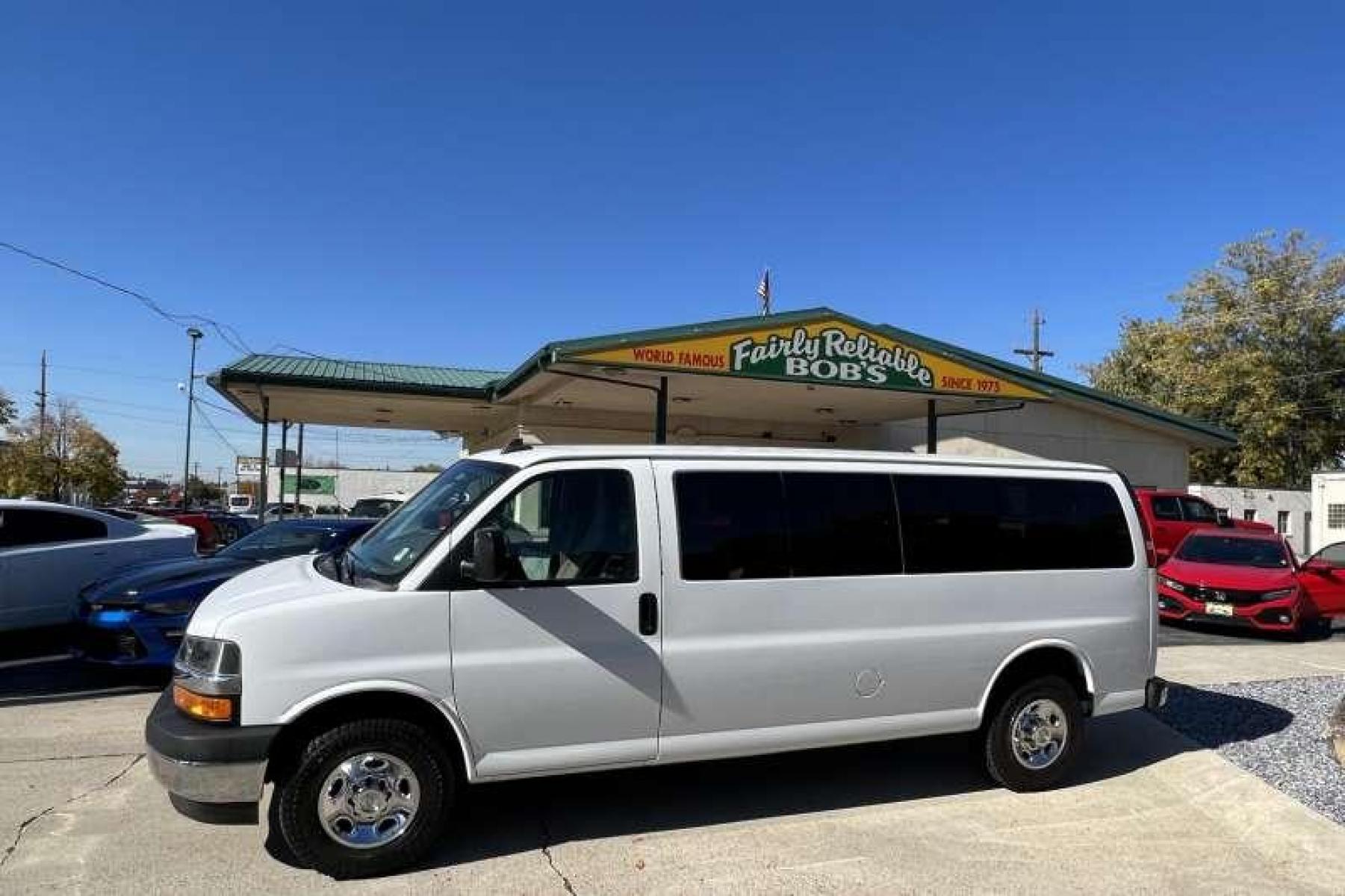 2019 Summit White /Grey Chevrolet Express 3500 LT (1GAZGPFG3K1) with an V8 6.0 Liter engine, Automatic transmission, located at 2304 W. Main St., Boise, ID, 83702, (208) 342-7777, 43.622105, -116.218658 - Photo #0