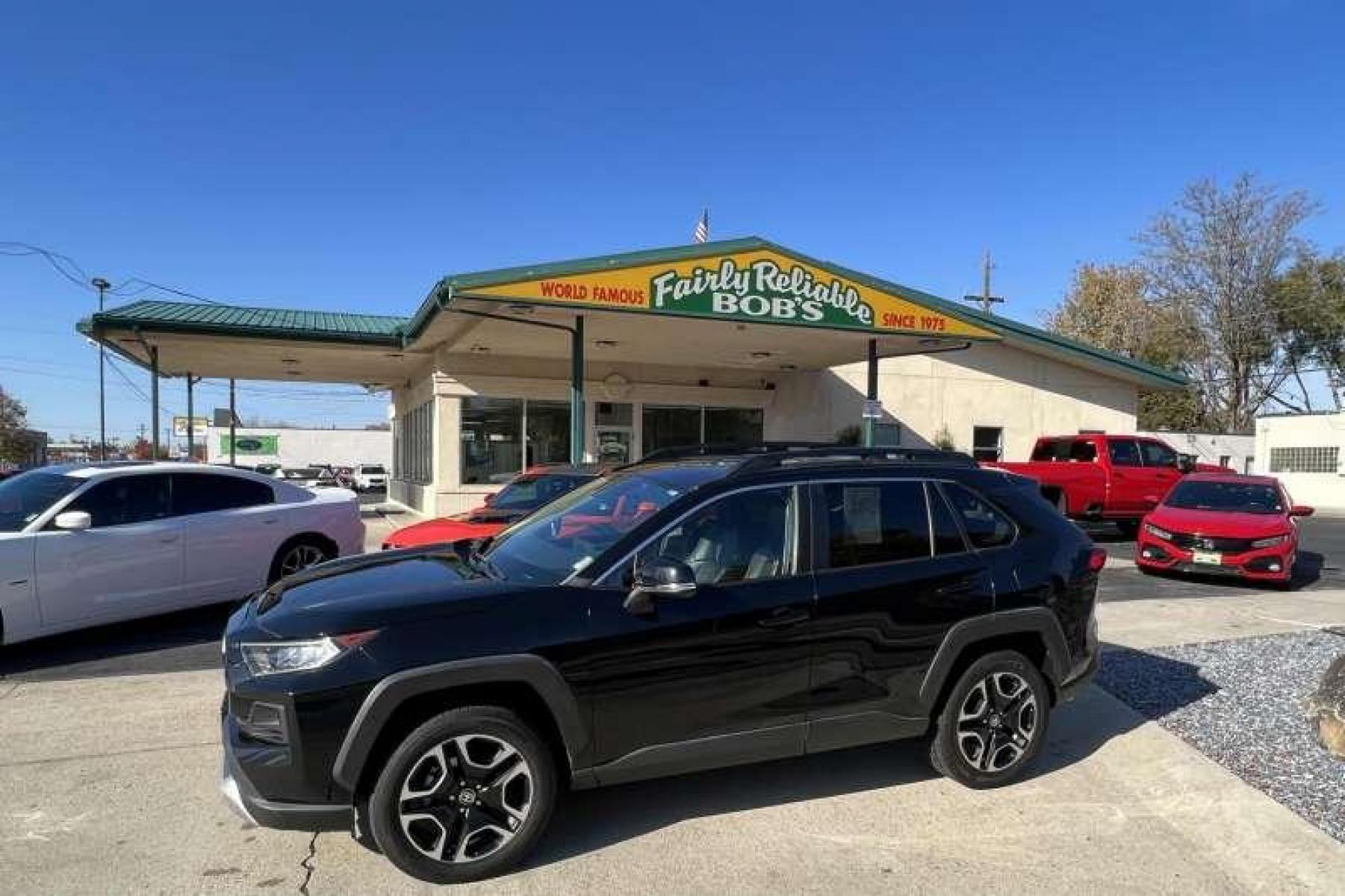2021 Attitude Black /Black Toyota RAV4 Adventure (2T3J1RFVXMW) with an 4 Cyl 2.5 Liter engine, Automatic transmission, located at 2304 W. Main St., Boise, ID, 83702, (208) 342-7777, 43.622105, -116.218658 - All Wheel Drive! Ready to Go! - Photo #0
