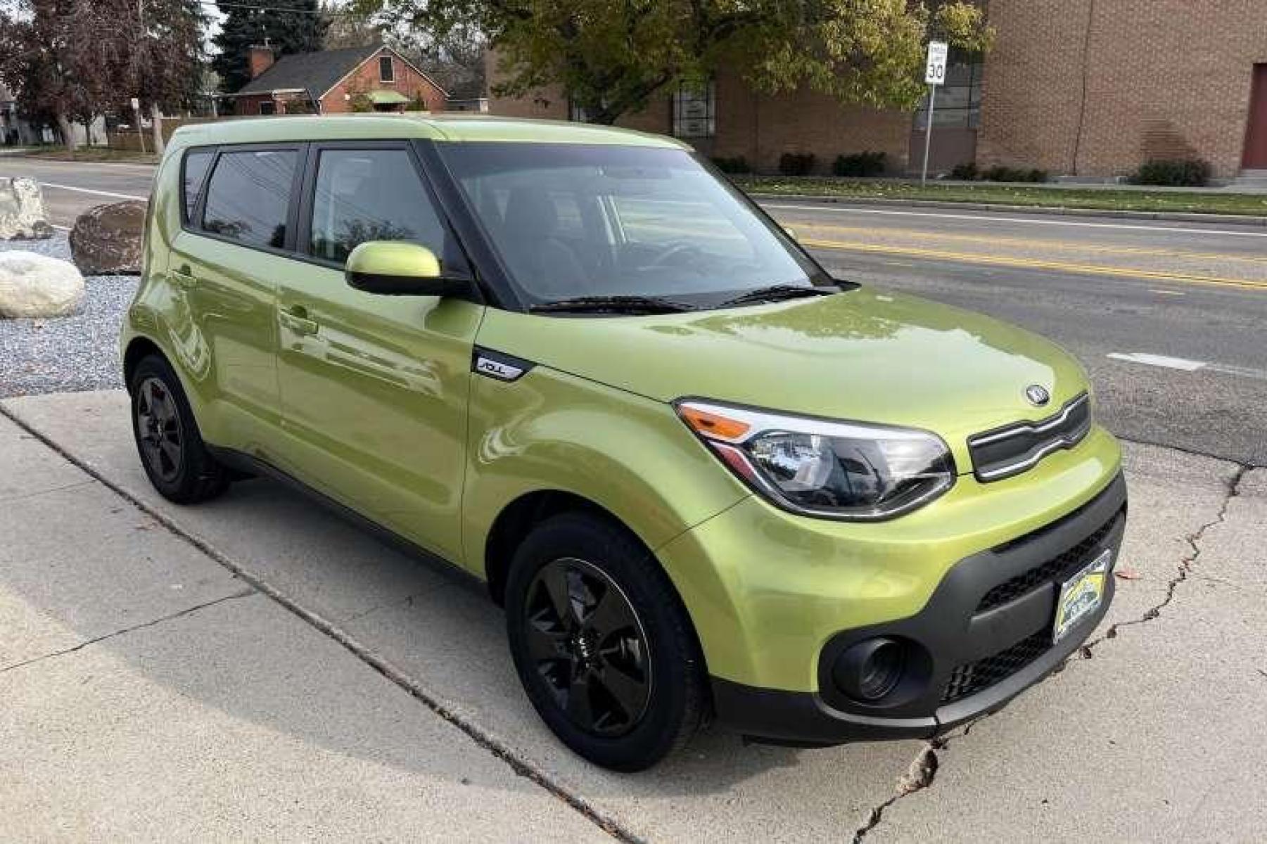 2018 Alien 2 Green /Black Kia Soul (KNDJN2A28J7) with an 4 Cyl 1.6 Liter engine, Automatic transmission, located at 2304 W. Main St., Boise, ID, 83702, (208) 342-7777, 43.622105, -116.218658 - Financing Available O.A.C. - Photo #2