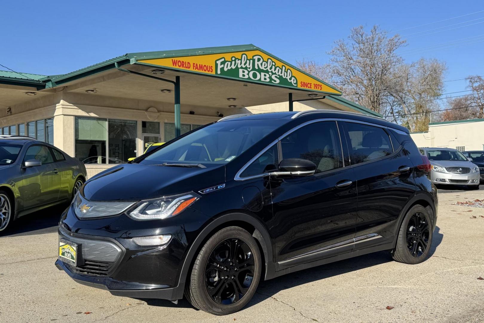 2017 Mosaic Black Metallic /Dark Galvanized/Sky Cool Gray Chevrolet Bolt Premier (1G1FX6S01H4) with an 60 kWh engine, Automatic transmission, located at 2304 W. Main St., Boise, ID, 83702, (208) 342-7777, 43.622105, -116.218658 - Remaining Battery Warranty Until August of 2031 or 122,768 Miles! - Photo#0
