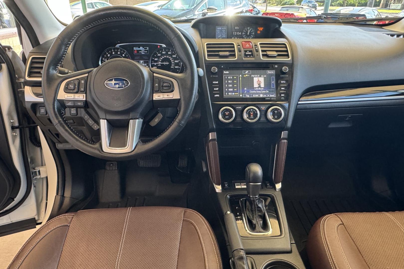 2017 White /Tobacco Subaru Forester Touring (JF2SJAWC7HH) with an H4 2.5 Liter engine, Automatic transmission, located at 2304 W. Main St., Boise, ID, 83702, (208) 342-7777, 43.622105, -116.218658 - Low Mileage And Highly Optioned! Loaded With Safety Features! - Photo#15