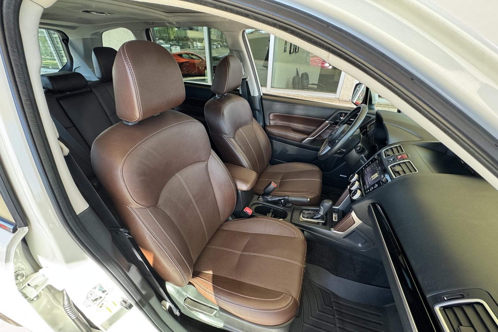 2017 White /Tobacco Subaru Forester Touring (JF2SJAWC7HH) with an H4 2.5 Liter engine, Automatic transmission, located at 2304 W. Main St., Boise, ID, 83702, (208) 342-7777, 43.622105, -116.218658 - Low Mileage And Highly Optioned! Loaded With Safety Features! - Photo#18