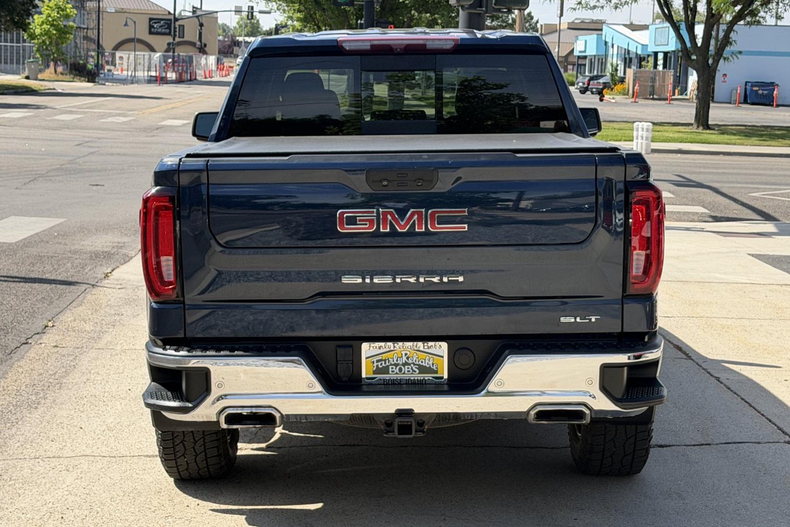 2020 Northsky Blue Metallic /Shale GMC Sierra 1500 SLT X31 (1GTU9DED6LZ) with an V8 5.3 Liter engine, Automatic 10 Speed transmission, located at 2304 W. Main St., Boise, ID, 83702, (208) 342-7777, 43.622105, -116.218658 - Highly Optioned SLT X31 Off Road Package!- Photo#1