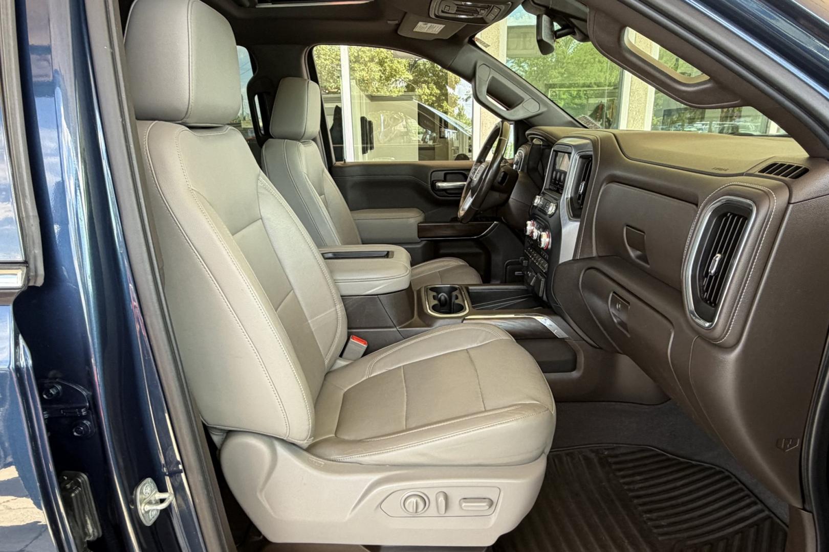 2020 Northsky Blue Metallic /Shale GMC Sierra 1500 SLT X31 (1GTU9DED6LZ) with an V8 5.3 Liter engine, Automatic 10 Speed transmission, located at 2304 W. Main St., Boise, ID, 83702, (208) 342-7777, 43.622105, -116.218658 - Highly Optioned SLT X31 Off Road Package!- Photo#27