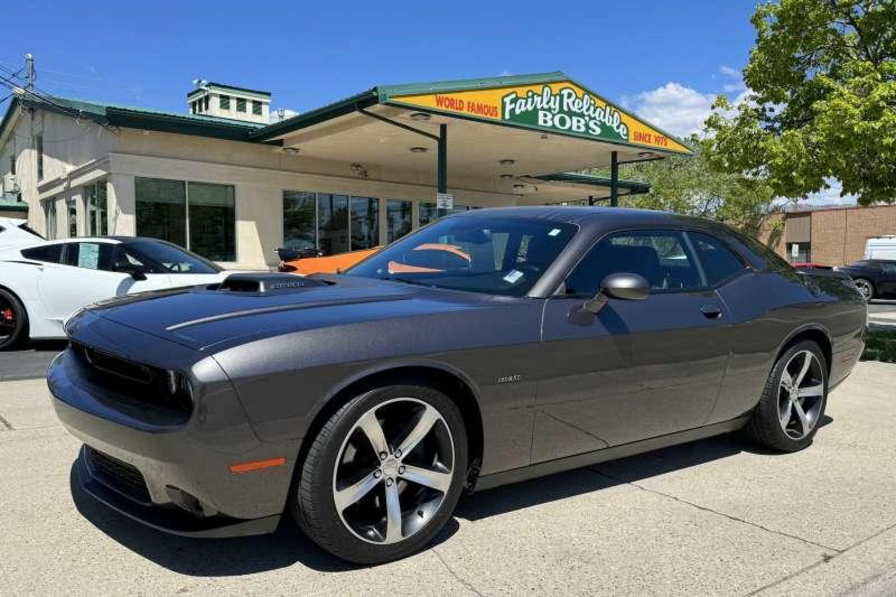 2016 Granite Crystal Metallic /Black Dodge Challenger R/T Shaker (2C3CDZBT0GH) with an V8 5.7 Liter HEMI engine, Manual transmission, located at 2304 W. Main St., Boise, ID, 83702, (208) 342-7777, 43.622105, -116.218658 - Rare Manual Transmission R/T Shaker Challenger! Ready To Go! - Photo #0