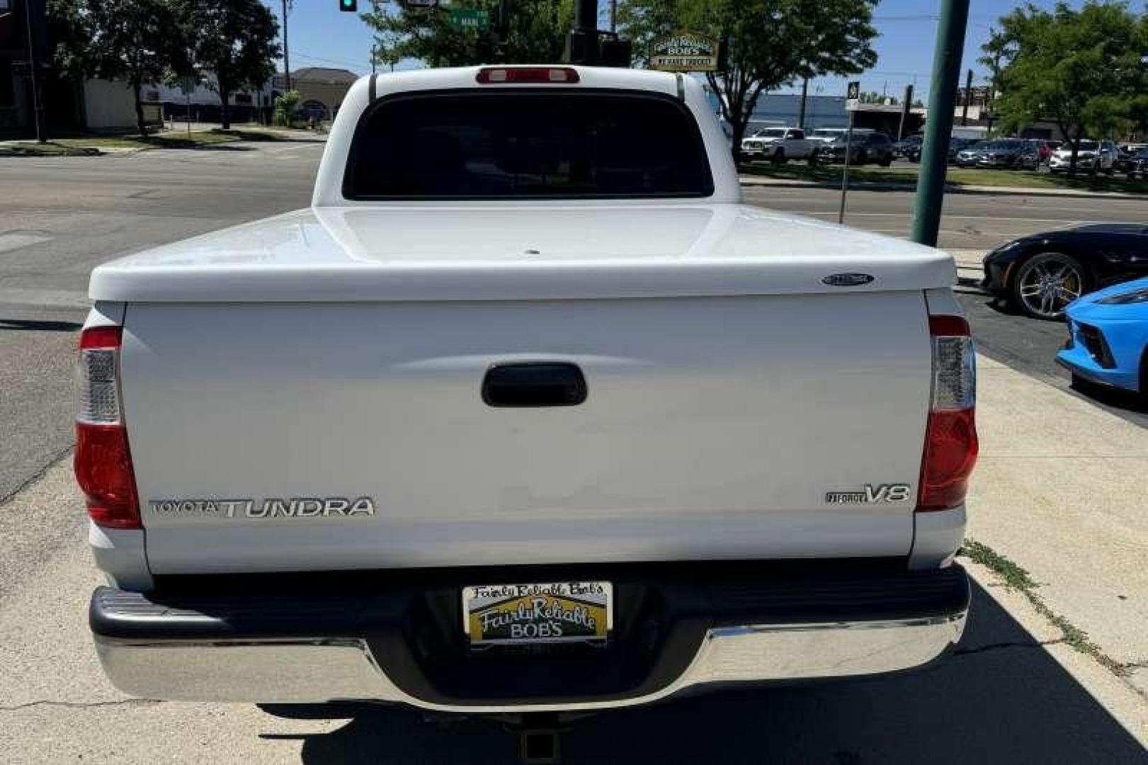 2005 Super White /Tan Toyota Tundra Double Cab SR5 (5TBET341X5S) with an V8 4.7 Liter engine, Automatic transmission, located at 2304 W. Main St., Boise, ID, 83702, (208) 342-7777, 43.622105, -116.218658 - New Tires! Amazing Condition! Hard To Find Toyota! - Photo#1