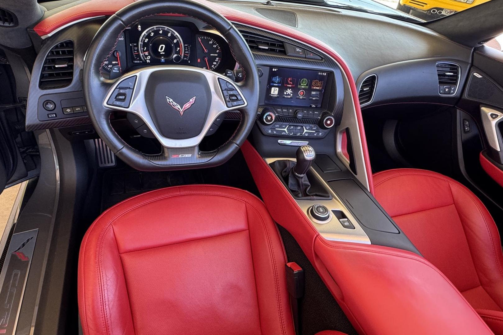 2015 Cyber Gray /Adrenaline Red Chevrolet Corvette Stingray 3LZ Z07 (1G1YT3D63F5) with an V8 6.2 Liter Supercharged engine, 7 Speed Manual transmission, located at 2304 W. Main St., Boise, ID, 83702, (208) 342-7777, 43.622105, -116.218658 - Shown By Appointment Only! PPF covering front to back of the car! This is the one to get! - Photo#8