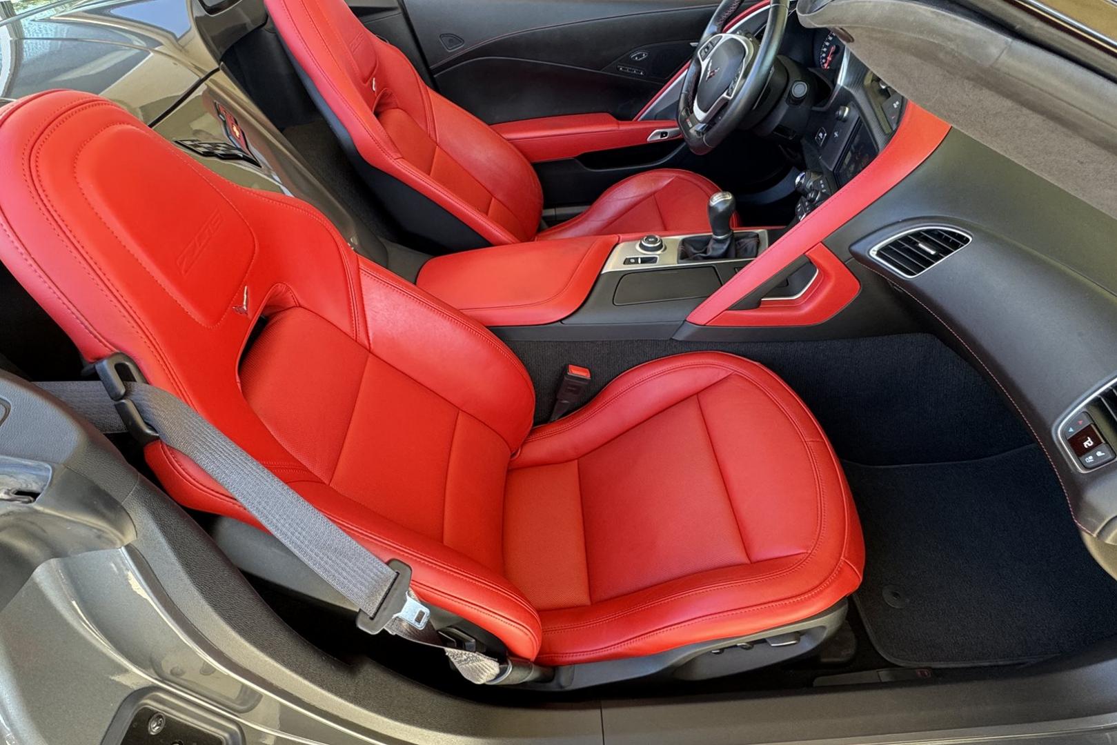 2015 Cyber Gray /Adrenaline Red Chevrolet Corvette Stingray 3LZ Z07 (1G1YT3D63F5) with an V8 6.2 Liter Supercharged engine, 7 Speed Manual transmission, located at 2304 W. Main St., Boise, ID, 83702, (208) 342-7777, 43.622105, -116.218658 - Shown By Appointment Only! PPF covering front to back of the car! This is the one to get! - Photo#17