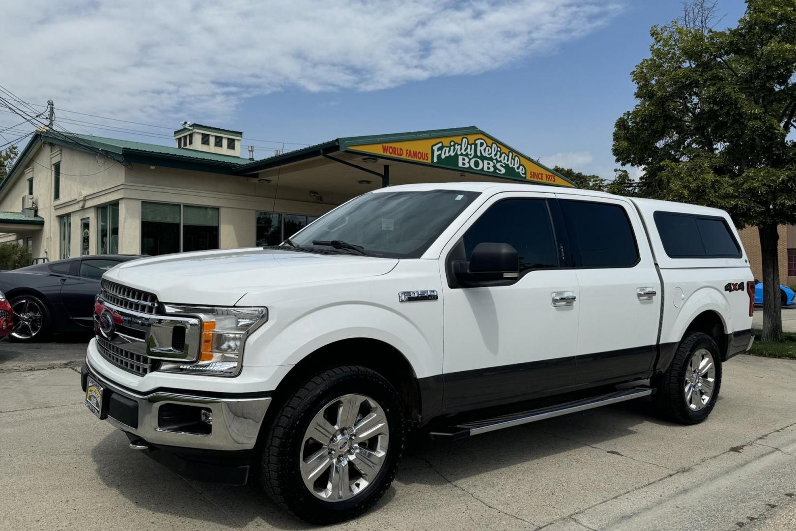 2018 Oxford White /Gray Ford F-150 (1FTEW1E5XJF) with an V8 5.0 Liter engine, Automatic 10 Speed transmission, located at 2304 W. Main St., Boise, ID, 83702, (208) 342-7777, 43.622105, -116.218658 - 2018 Ford F-150 SuperCrew XLT 4x4 - Photo#0
