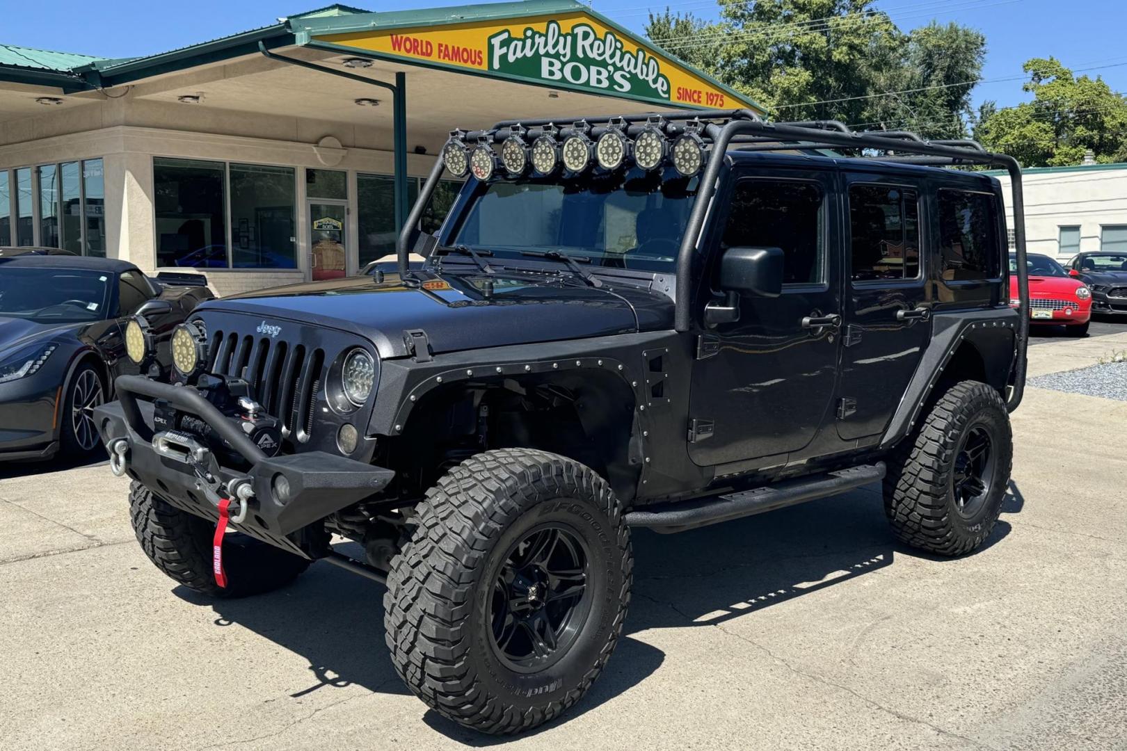 2017 Gray /Black Jeep Wrangler Unlimited Sport Sport (1C4BJWDG6HL) with an V6 3.6 Liter engine, 6 Speed Manual transmission, located at 2304 W. Main St., Boise, ID, 83702, (208) 342-7777, 43.622105, -116.218658 - Photo#0