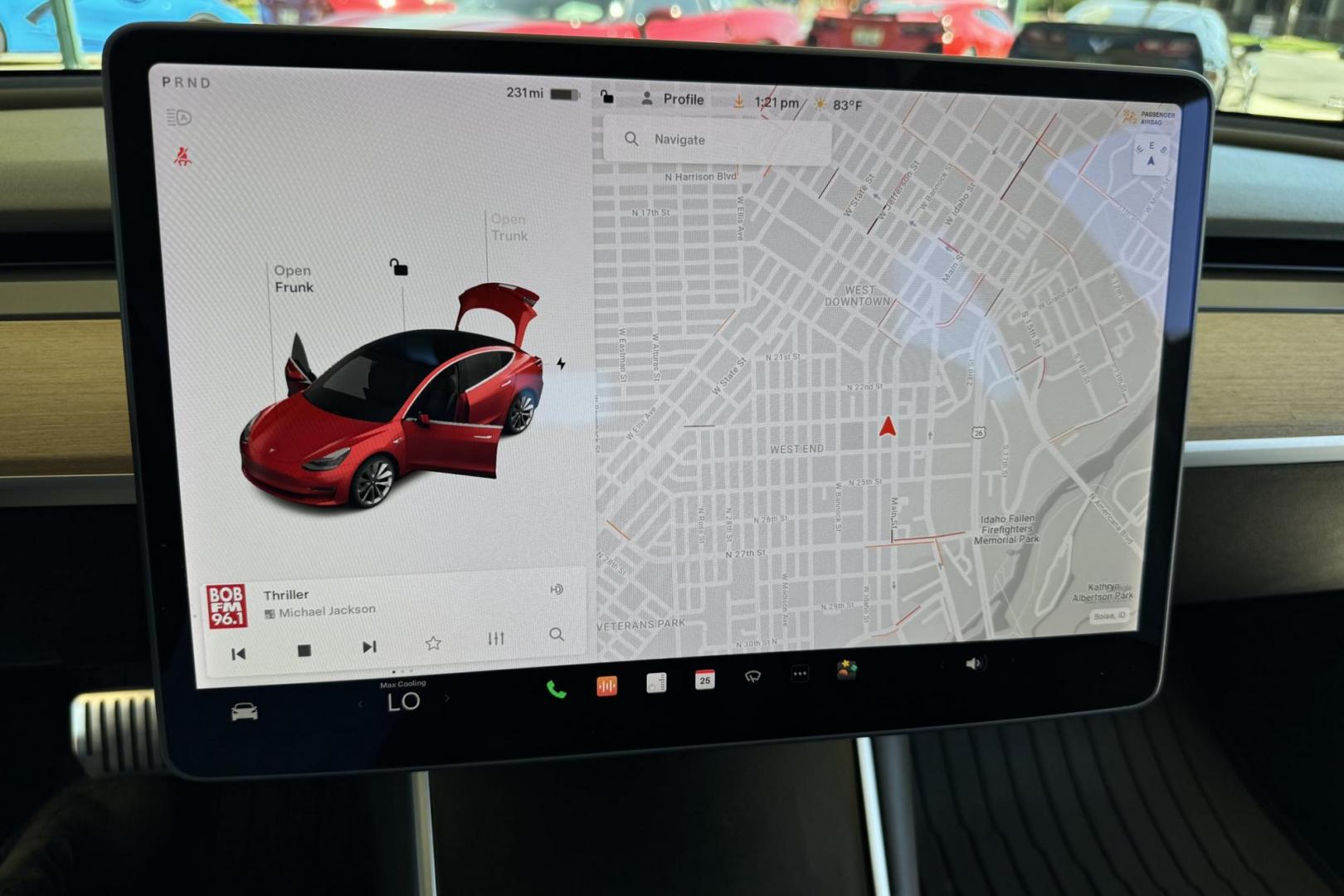 2018 Red Muti-Coat /Black Tesla Model 3 LR (5YJ3E1EA9JF) with an 75 kWh engine, Automatic transmission, located at 2304 W. Main St., Boise, ID, 83702, (208) 342-7777, 43.622105, -116.218658 - Photo#19