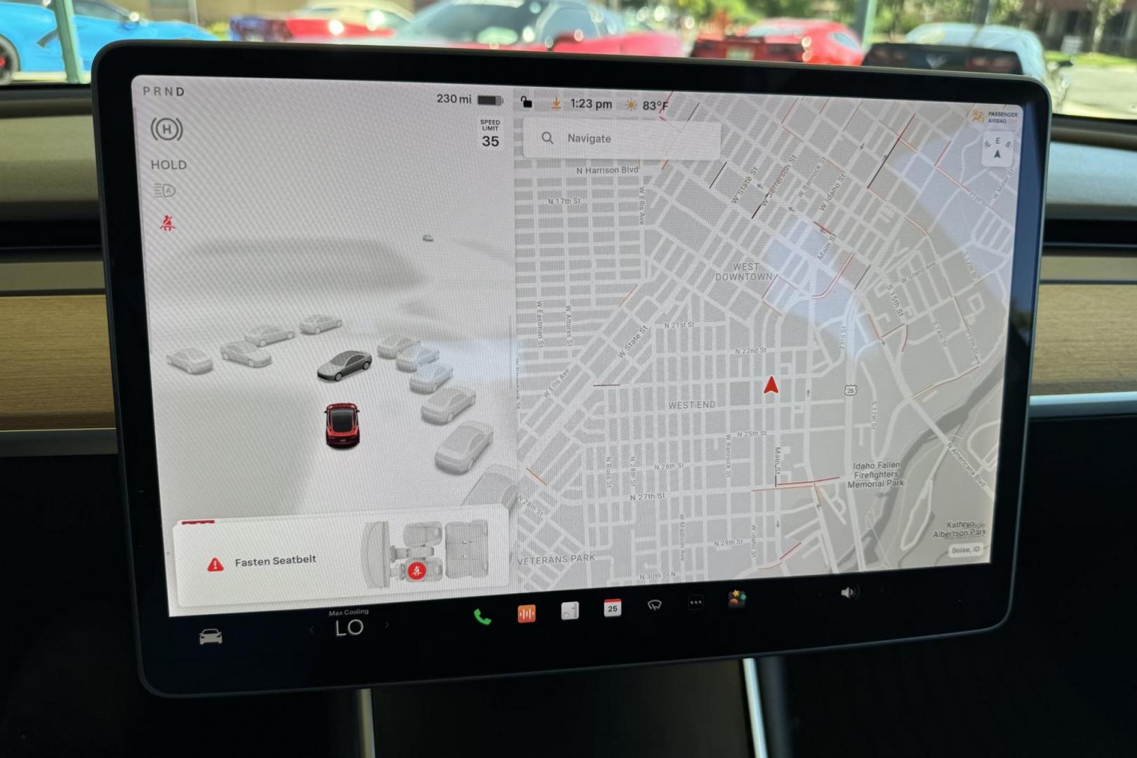 2018 Red Muti-Coat /Black Tesla Model 3 LR (5YJ3E1EA9JF) with an 75 kWh engine, Automatic transmission, located at 2304 W. Main St., Boise, ID, 83702, (208) 342-7777, 43.622105, -116.218658 - Photo#23