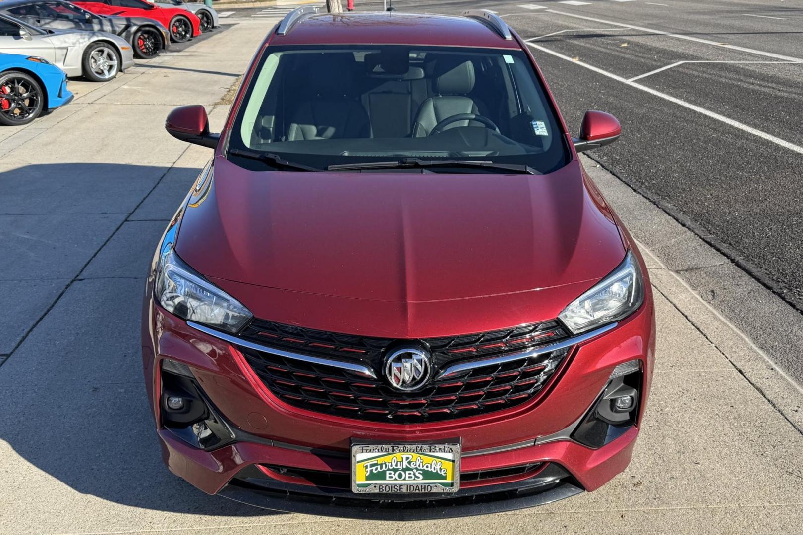 2022 Cinnabar Metallic /Black Buick Encore GX Select (KL4MMESL7NB) with an 3 Cyl 1.3 Liter Turbo engine, Automatic 9 Speed transmission, located at 2304 W. Main St., Boise, ID, 83702, (208) 342-7777, 43.622105, -116.218658 - New Tires! Idaho Vehicle! All Wheel Drive! - Photo#1