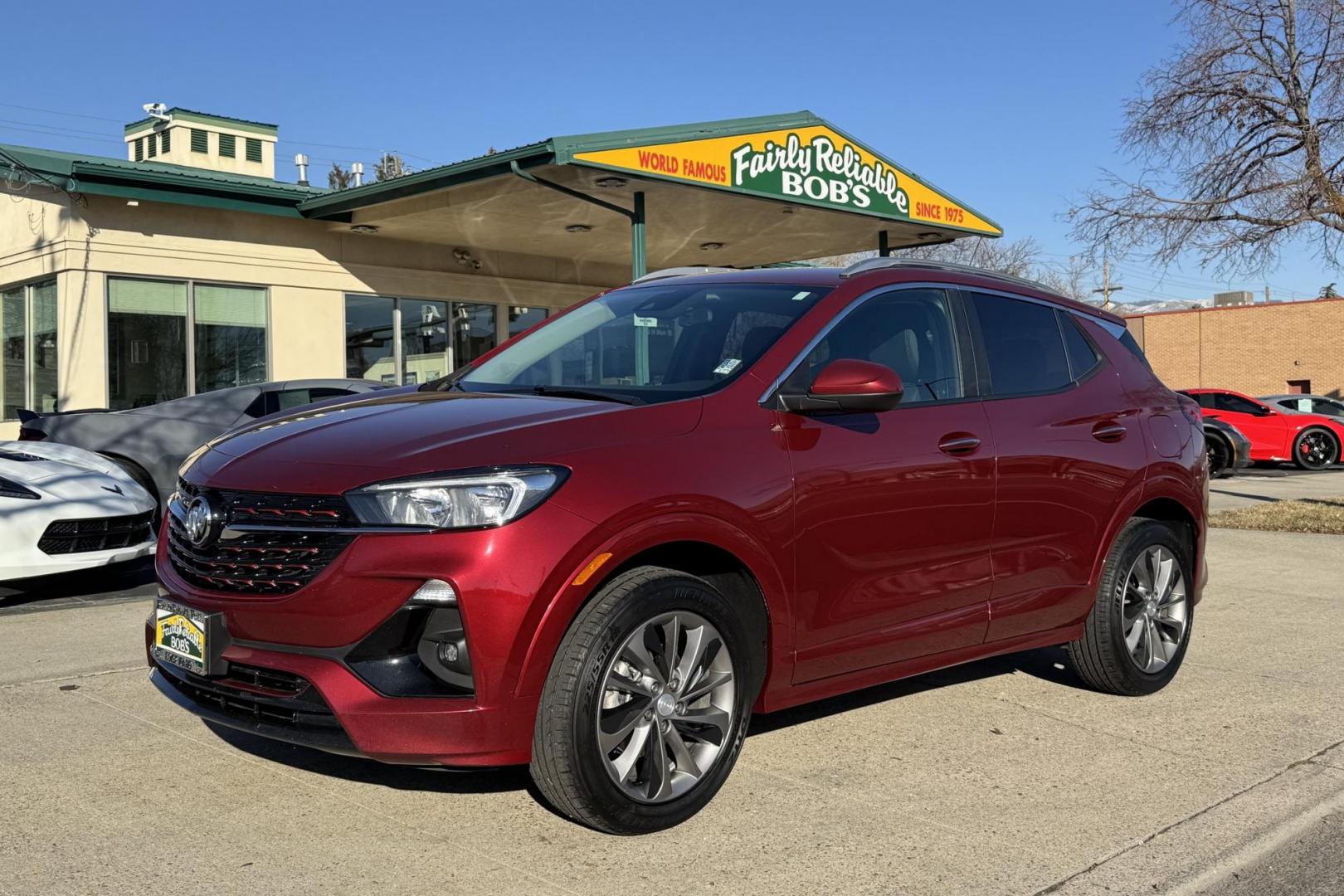 2022 Cinnabar Metallic /Black Buick Encore GX Select (KL4MMESL7NB) with an 3 Cyl 1.3 Liter Turbo engine, Automatic 9 Speed transmission, located at 2304 W. Main St., Boise, ID, 83702, (208) 342-7777, 43.622105, -116.218658 - New Tires! Idaho Vehicle! All Wheel Drive! - Photo#0