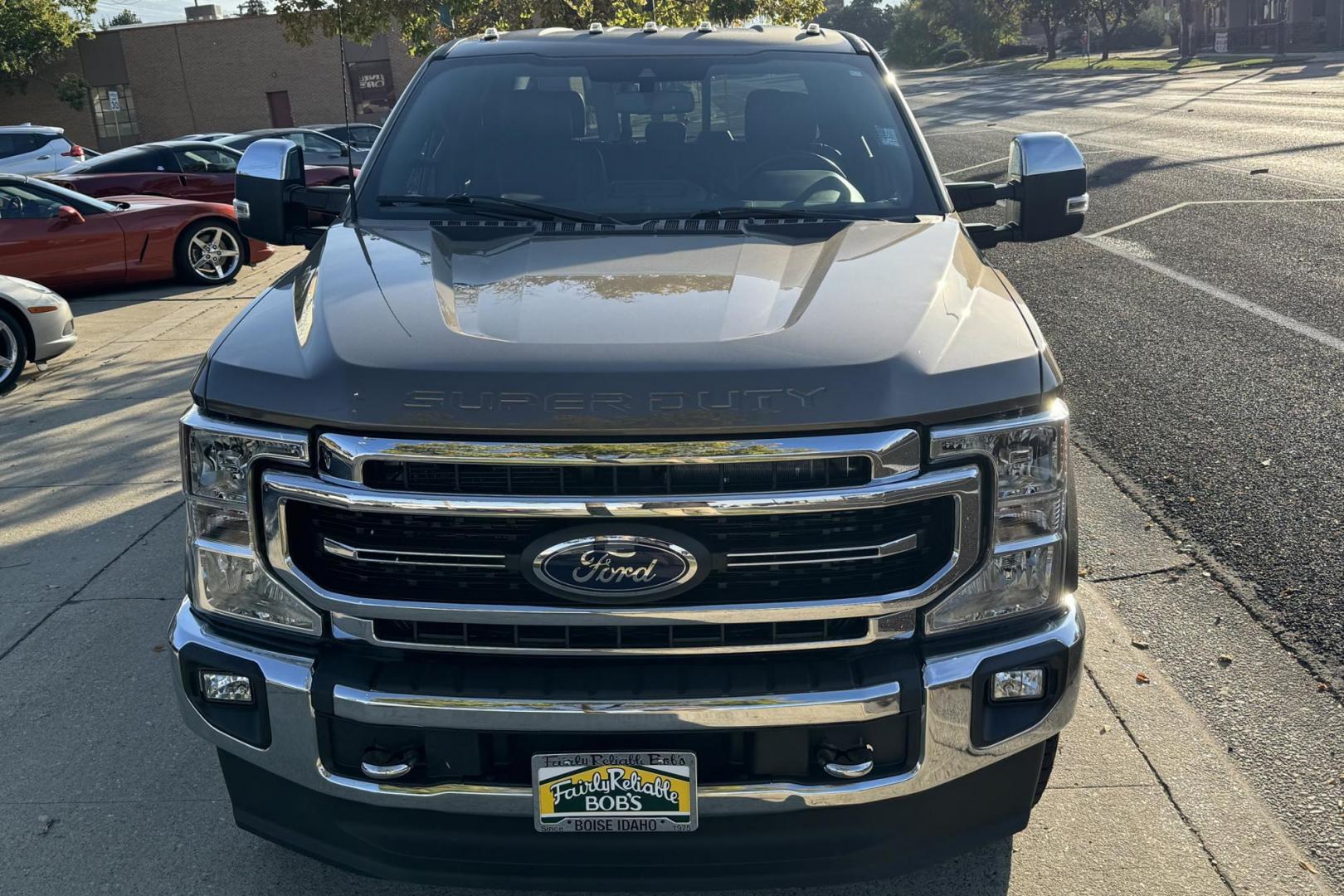 2022 Stone Gray Metallic /Black Ford F-350 Super Duty Crew Cab Lariat (1FT8W3BT3NE) with an V8 6.7 Liter Turbo Diesel engine, Automatic 10 Speed transmission, located at 2304 W. Main St., Boise, ID, 83702, (208) 342-7777, 43.622105, -116.218658 - One Owner USA Diesel Powered Ford! - Photo#4