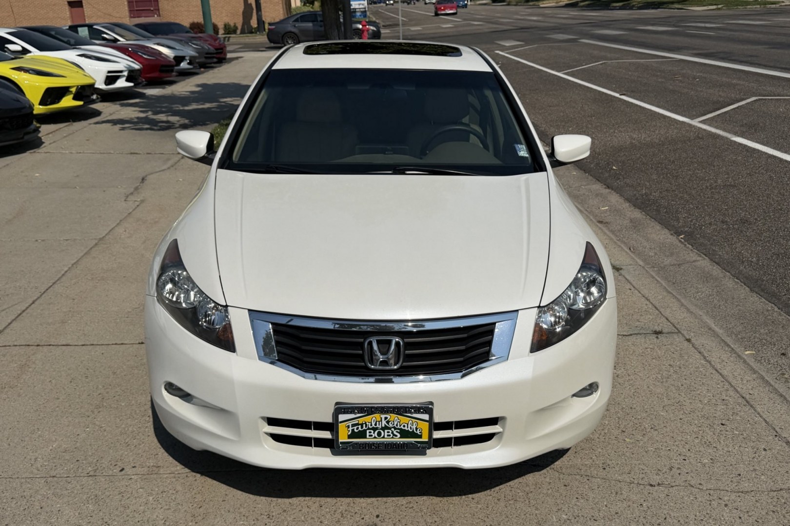 2010 White Diamond Pearl /Tan Honda Accord EX (1HGCP3F75AA) with an V6 3.5 Liter engine, Automatic transmission, located at 2304 W. Main St., Boise, ID, 83702, (208) 342-7777, 43.622105, -116.218658 - Backup Camera! Hard To Find! Upgraded Audio Visual System!- Photo#3