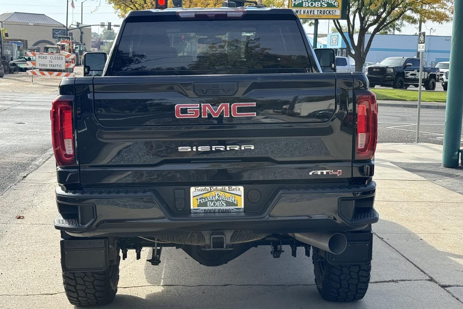 2022 Black /Black GMC Sierra 3500HD AT4 (1GT49VEY4NF) with an V8 6.6 Liter Duramax Diesel engine, Automatic 10 Speed transmission, located at 2304 W. Main St., Boise, ID, 83702, (208) 342-7777, 43.622105, -116.218658 - Truck With Attitude! - Photo#1