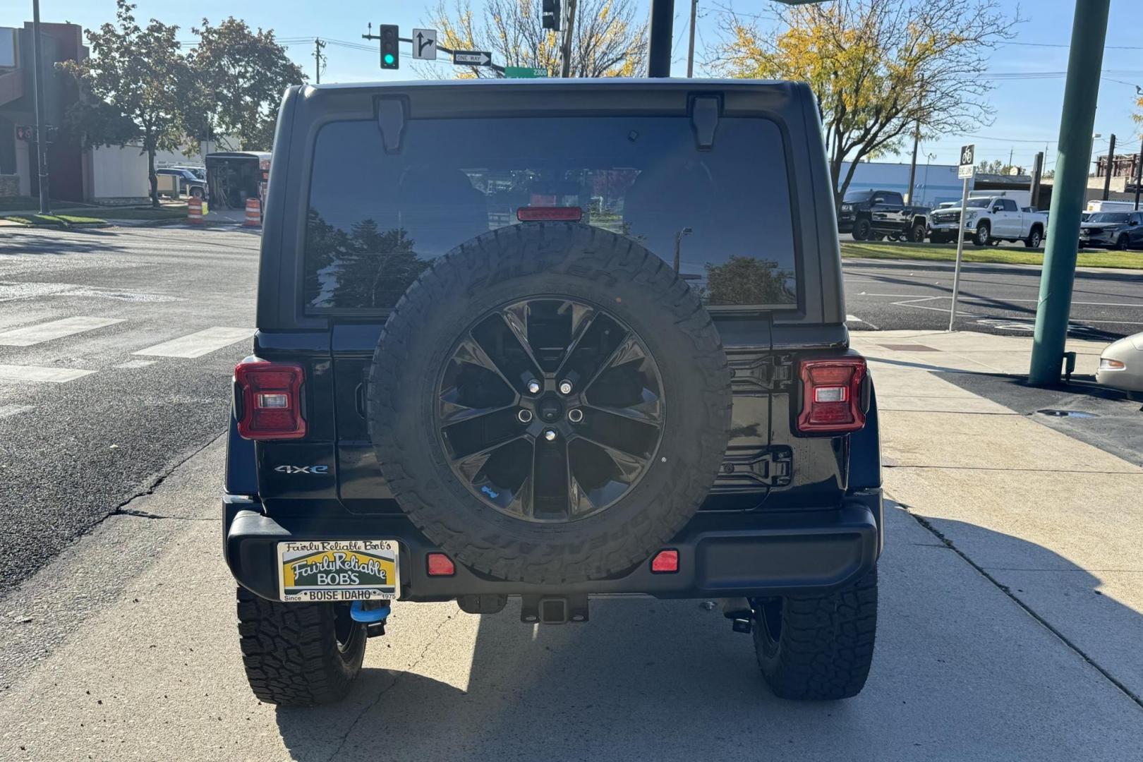2022 Black /Black Jeep Wrangler 4XE Unlimited Sahara (1C4JJXP68NW) , Automatic 8 Speed transmission, located at 2304 W. Main St., Boise, ID, 83702, (208) 342-7777, 43.622105, -116.218658 - Best Of Both Worlds! Great Fuel Economy In Town And Ready For Off-Road Anytime! - Photo#1