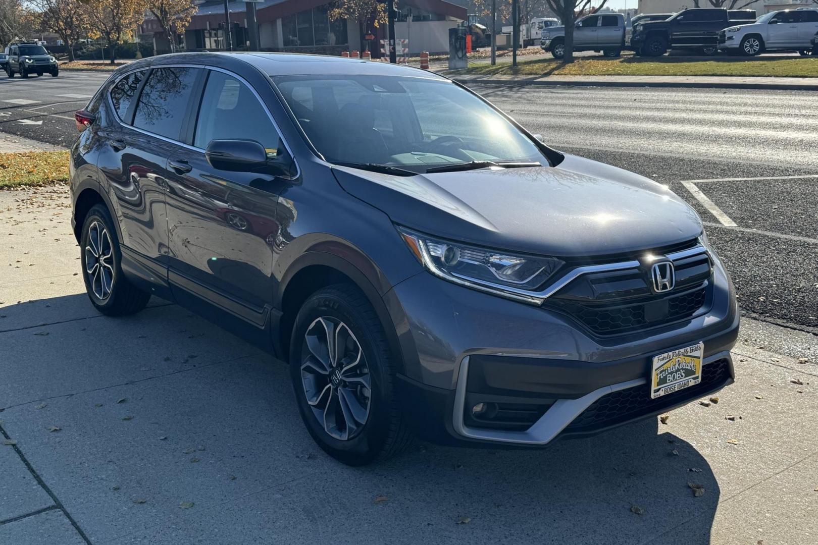 2022 Modern Steel Metallic /Black Honda CR-V EX-L (2HKRW2H87NH) with an 4 Cyl 1.5 Liter Turbo engine, Automatic transmission, located at 2304 W. Main St., Boise, ID, 83702, (208) 342-7777, 43.622105, -116.218658 - New Tires! Own The Legend! - Photo#2