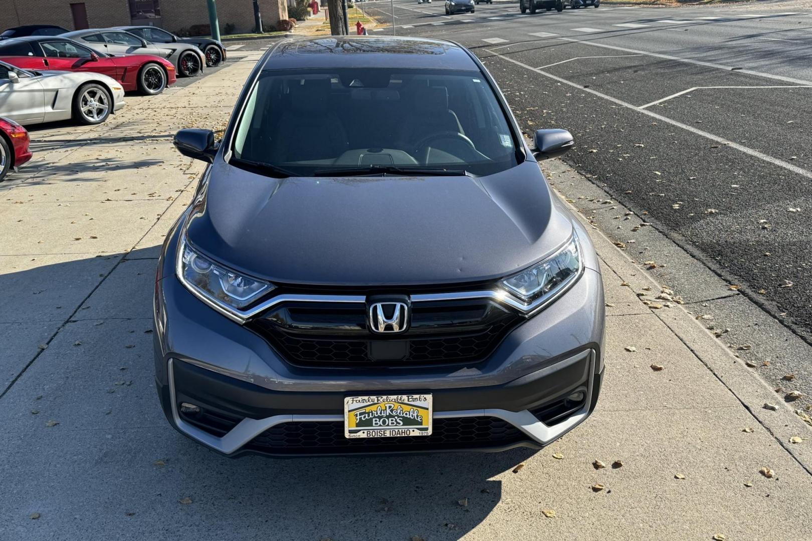 2022 Modern Steel Metallic /Black Honda CR-V EX-L (2HKRW2H87NH) with an 4 Cyl 1.5 Liter Turbo engine, Automatic transmission, located at 2304 W. Main St., Boise, ID, 83702, (208) 342-7777, 43.622105, -116.218658 - New Tires! Own The Legend! - Photo#1