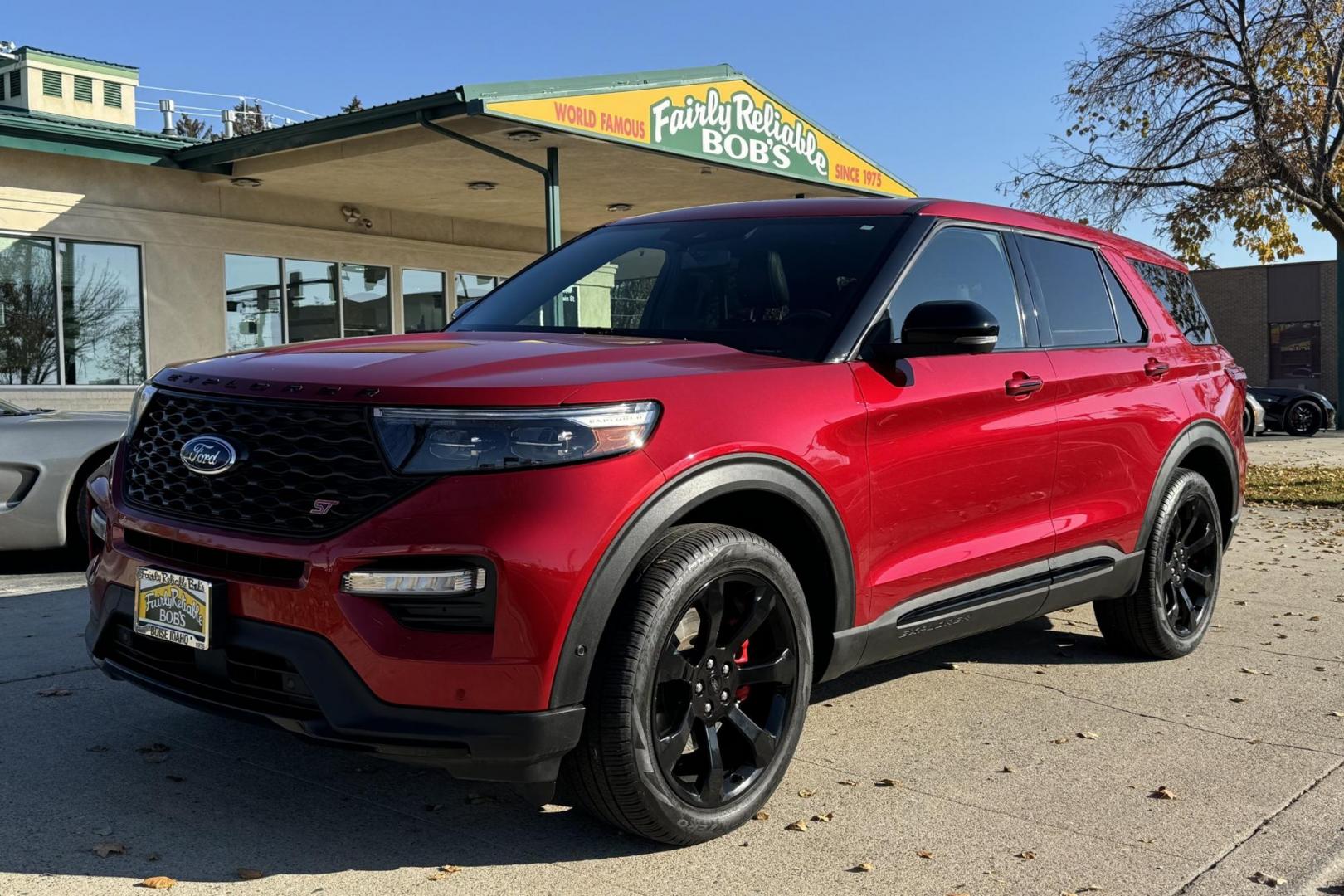 2022 Rapid Red /Black Ford Explorer ST (1FM5K8GC5NG) with an V6 3.0 Liter Twin Turbo engine, Automatic 10 Speed transmission, located at 2304 W. Main St., Boise, ID, 83702, (208) 342-7777, 43.622105, -116.218658 - 7 Passenger And A Blast To Drive! - Photo#0