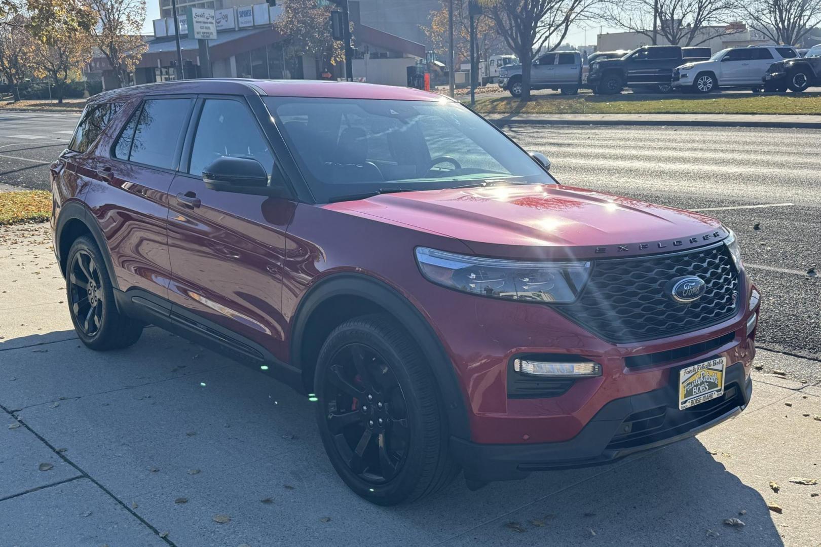 2022 Rapid Red /Black Ford Explorer ST (1FM5K8GC5NG) with an V6 3.0 Liter Twin Turbo engine, Automatic 10 Speed transmission, located at 2304 W. Main St., Boise, ID, 83702, (208) 342-7777, 43.622105, -116.218658 - 7 Passenger And A Blast To Drive! - Photo#2