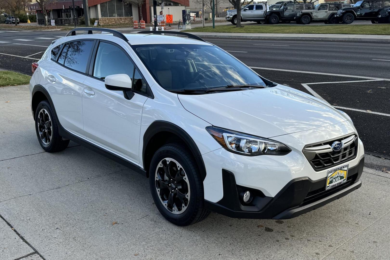2023 White Diamond Pearl /Black/Gray Subaru Crosstrek Premium (JF2GTAPCXP8) with an H4 2.0 Liter engine, Automatic transmission, located at 2304 W. Main St., Boise, ID, 83702, (208) 342-7777, 43.622105, -116.218658 - Remaining Factory Warranty! Great In The Snow! - Photo#2