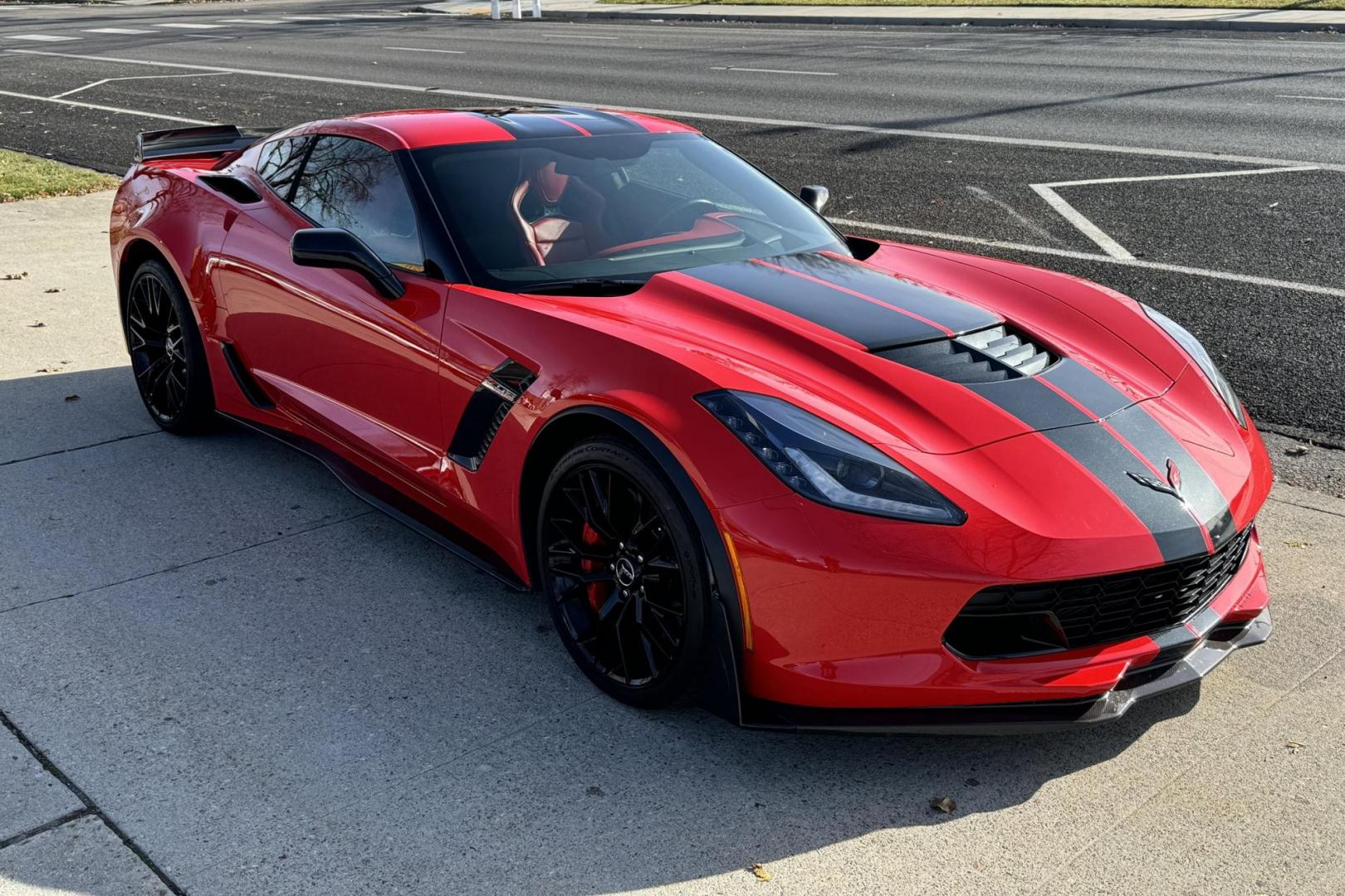 2015 Torch Red /Adrenaline Red Chevrolet Corvette Stingray 3LZ (1G1YU2D66F5) with an V8 6.2 Liter Supercharged engine, Automatic 8 Speed transmission, located at 2304 W. Main St., Boise, ID, 83702, (208) 342-7777, 43.622105, -116.218658 - Z07 Package With Carbon Ceramic Brakes! - Photo#19
