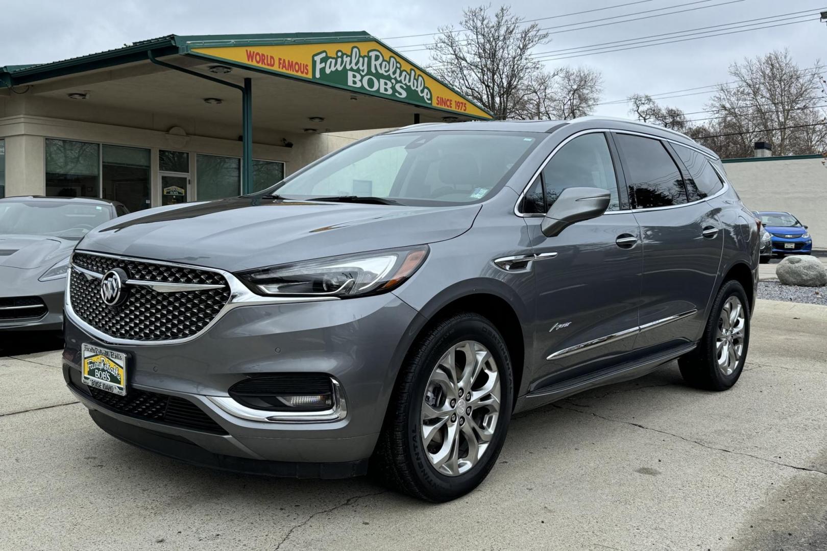 2021 Satin Steel Metallic /Ebony Leather Buick Enlcave Avenir (5GAEVCKW6MJ) with an V6 3.6 Liter engine, Automatic 9 Speed transmission, located at 2304 W. Main St., Boise, ID, 83702, (208) 342-7777, 43.622105, -116.218658 - Clean One Owner Idaho SUV! Highly Optioned And Loaded With Safety Features! - Photo#0