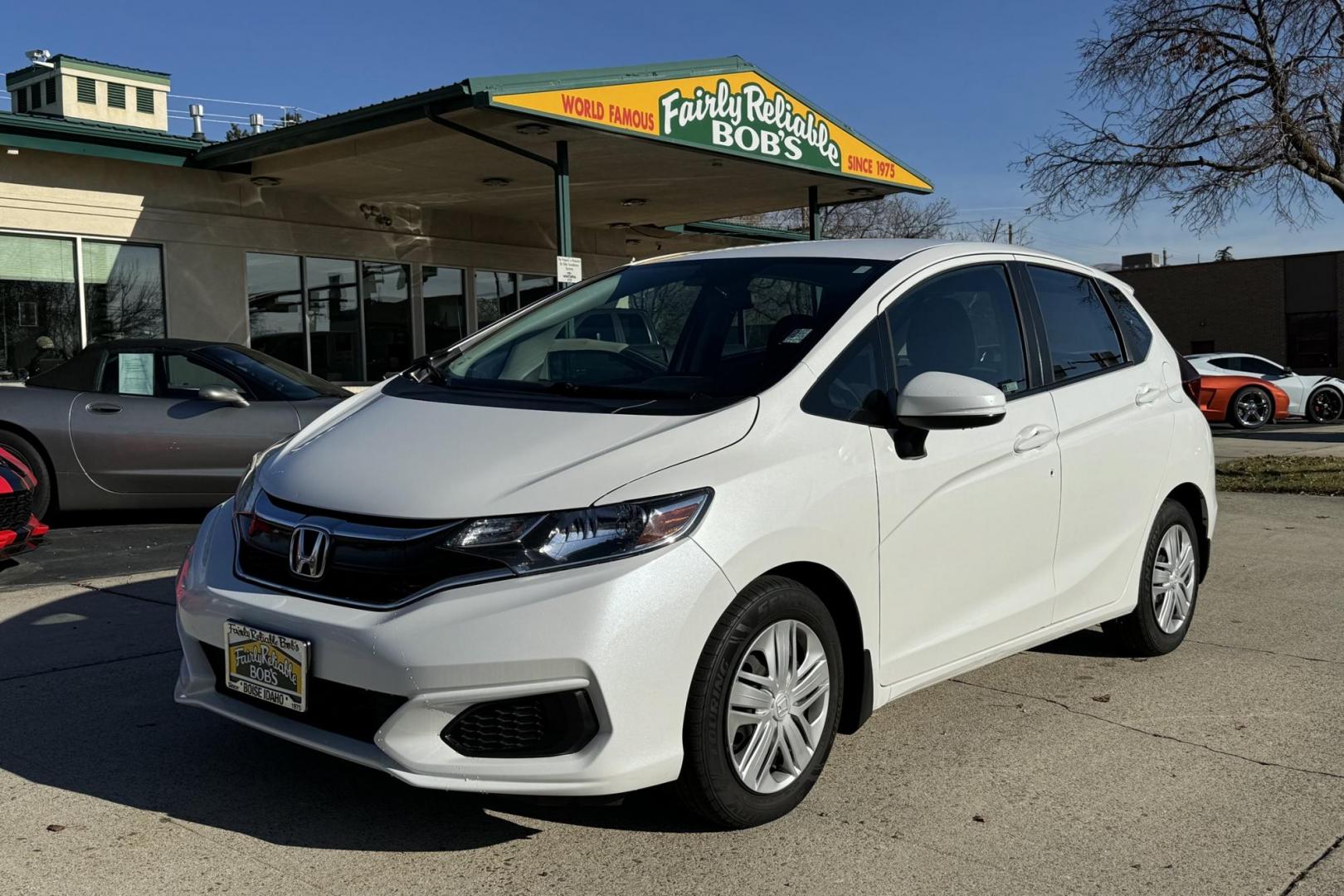 2019 White /Black Honda Fit LX (3HGGK5H42KM) with an 4 Cyl 1.5 Liter engine, Automatic transmission, located at 2304 W. Main St., Boise, ID, 83702, (208) 342-7777, 43.622105, -116.218658 - Great Fuel Economy! Great Cars! - Photo#0