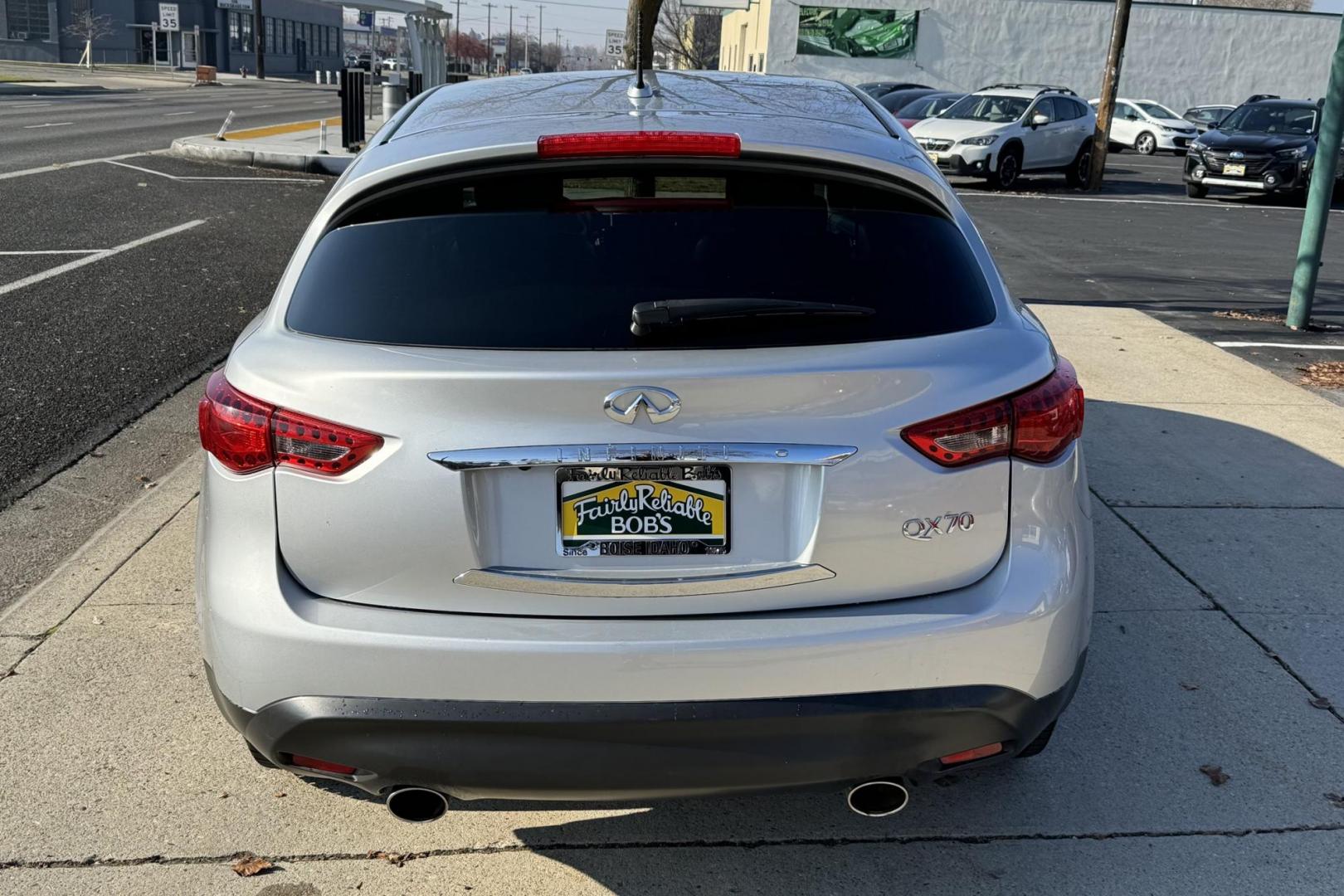 2017 Silver /Black Infiniti QX70 (JN8CS1MW0HM) with an V6 3.7 Liter engine, Automatic 7 Speed w/ Rev Match transmission, located at 2304 W. Main St., Boise, ID, 83702, (208) 342-7777, 43.622105, -116.218658 - All Wheel Drive Luxury! - Photo#1