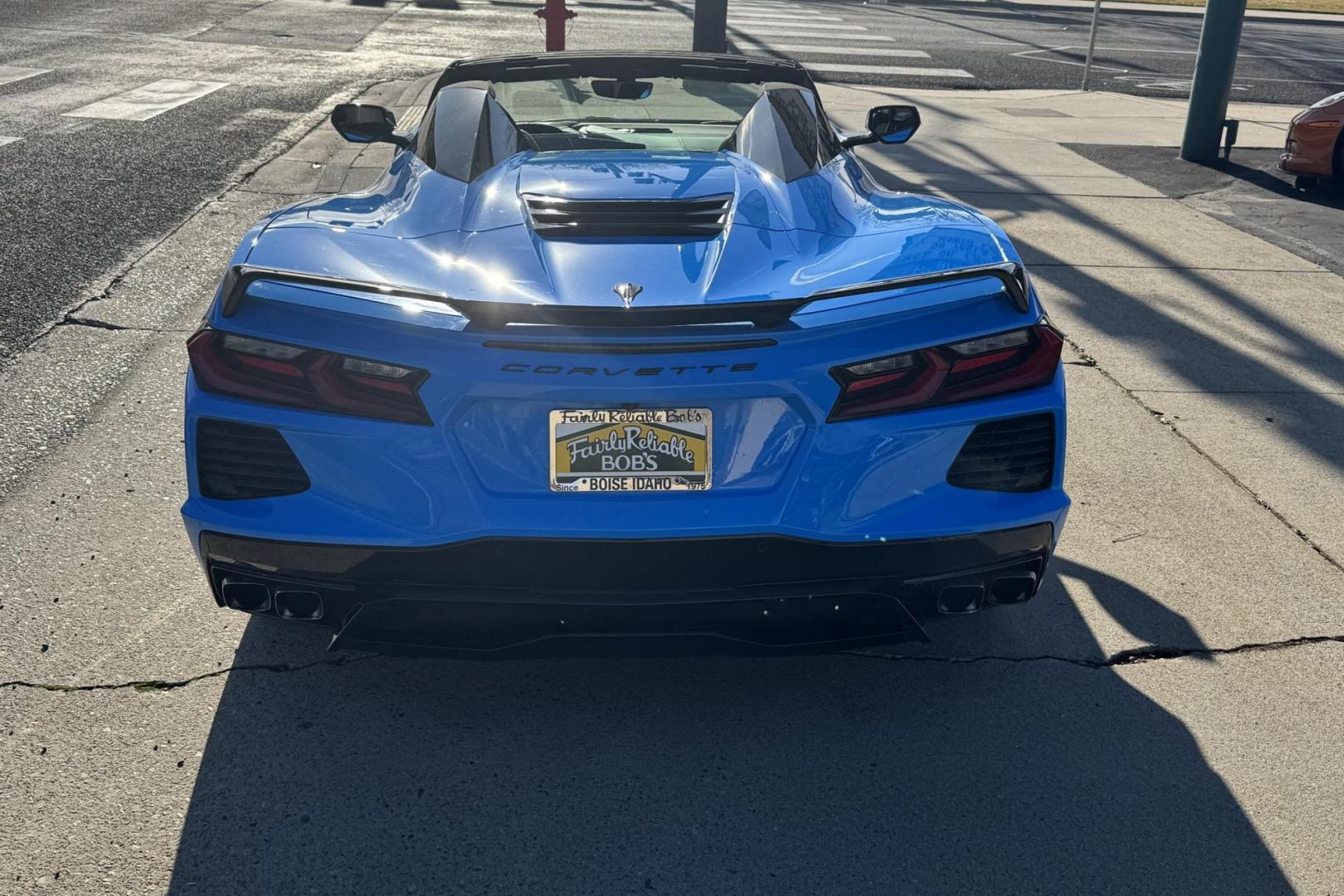 2021 Rapid Blue /Jet Black Chevrolet Corvette Stingray 2LT Z51 (1G1YB3D43M5) with an V8 6.2 Liter engine, Automatic 8 Speed transmission, located at 2304 W. Main St., Boise, ID, 83702, (208) 342-7777, 43.622105, -116.218658 - New Tires! Well Cared For C8 Convertible! - Photo#1