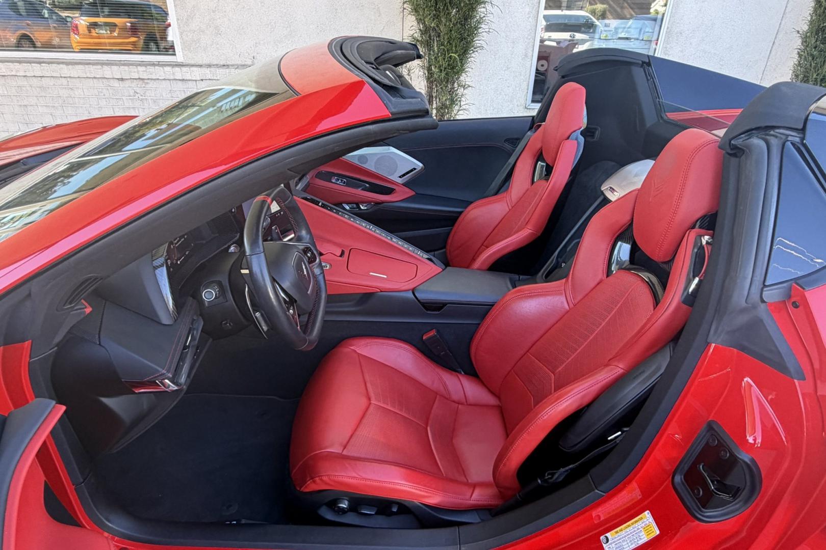 2020 Victory Red /Adrenaline Red Chevrolet Corvette Stingray Convertible 2LT Z51 (1G1Y73D41L5) with an V8 6.2 Liter engine, Automatic 8 Speed transmission, located at 2304 W. Main St., Boise, ID, 83702, (208) 342-7777, 43.622105, -116.218658 - Breathtaking C8 Convertible!- Photo#12