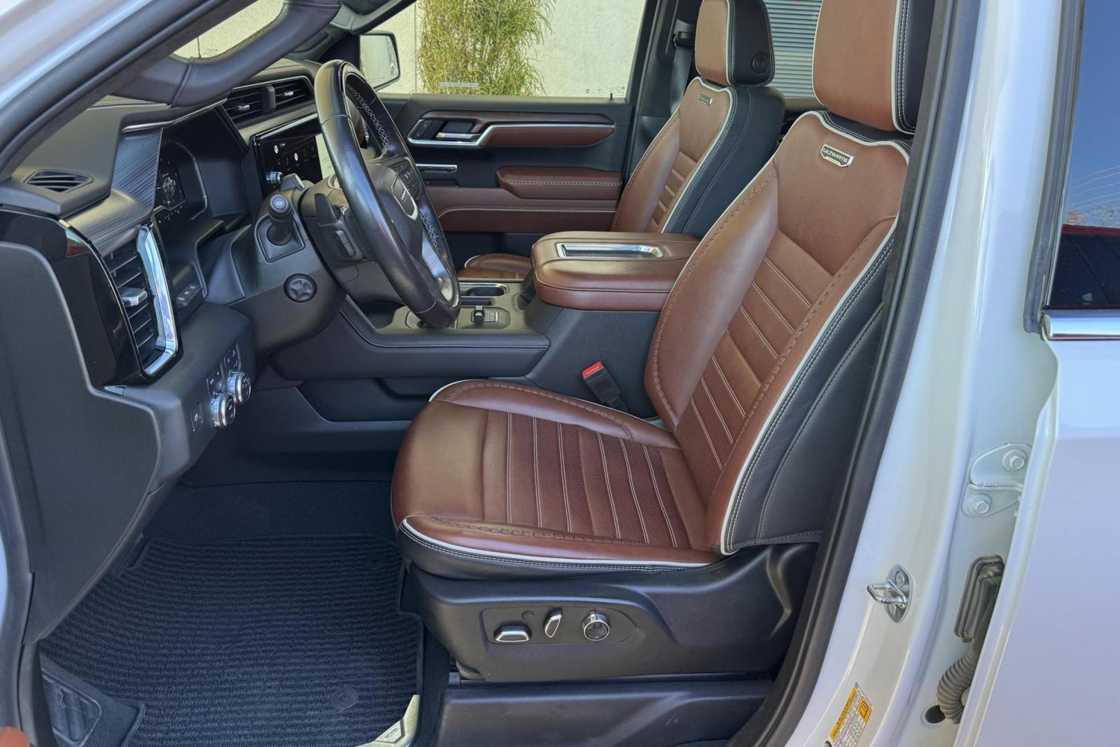 2022 White Frost Tricoat /Alpine Umber GMC Sierra 1500 Denali Ultimate (1GTUUHET1NZ) with an 6 Cyl 3.0 Liter Turbo Diesel engine, Automatic 10 Speed transmission, located at 2304 W. Main St., Boise, ID, 83702, (208) 342-7777, 43.622105, -116.218658 - Looking For That Amazing Truck? Here It Is! - Photo#15