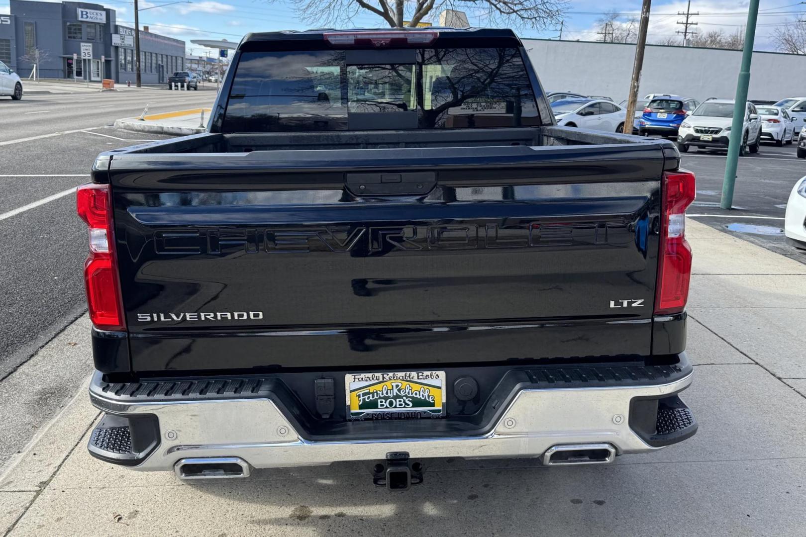 2021 Black /Jet Black Chevrolet Silverado 1500 LTZ (1GCUYGEL8MZ) with an V8 6.2 Liter engine, Automatic 10 Speed transmission, located at 2304 W. Main St., Boise, ID, 83702, (208) 342-7777, 43.622105, -116.218658 - Low Mileage And Clean! - Photo#1