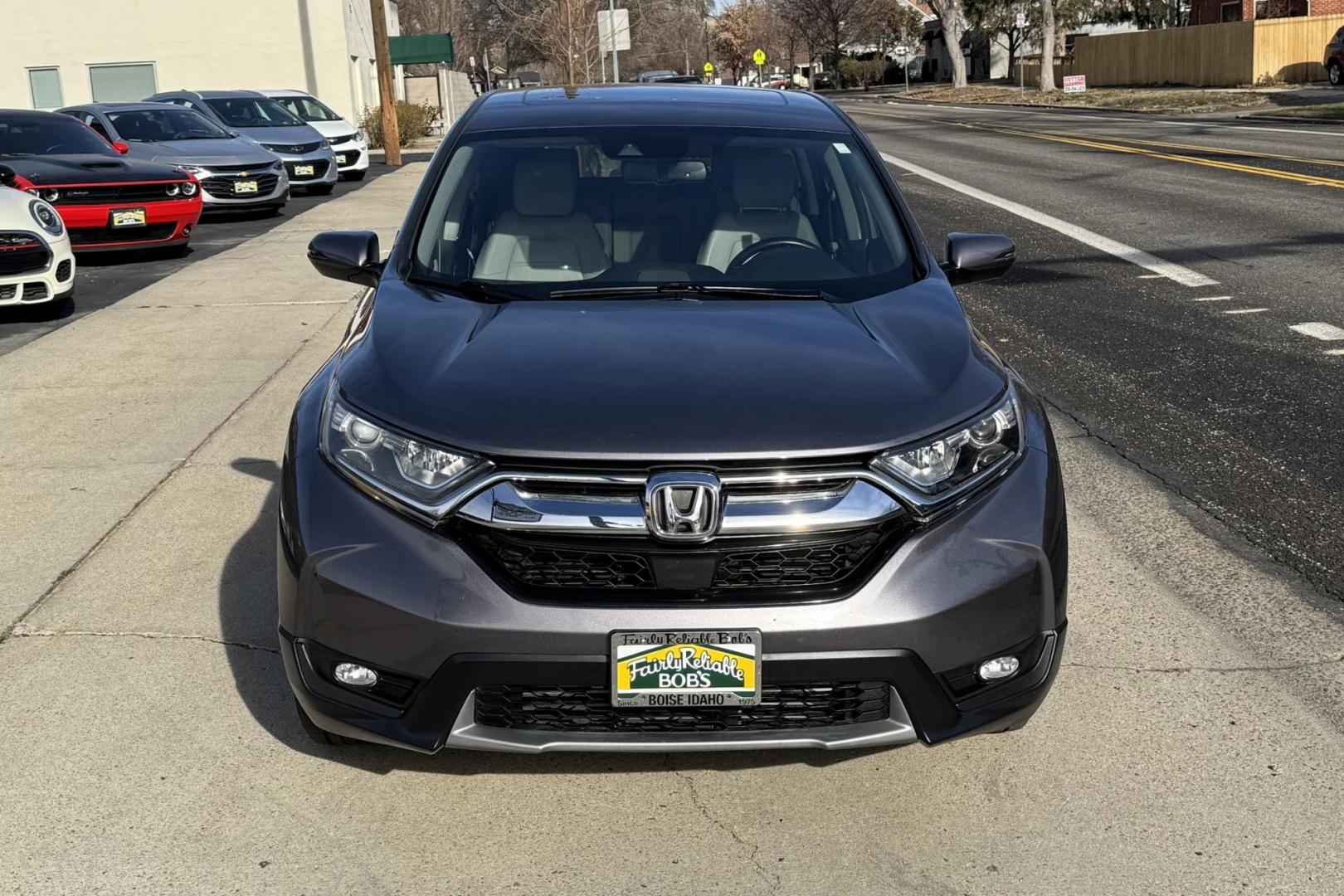 2018 Modern Steel Metallic /Light Gray Honda CR-V EX-L (7FARW1H82JE) with an 4 Cyl 1.5 Liter Turbo engine, Automatic transmission, located at 2304 W. Main St., Boise, ID, 83702, (208) 342-7777, 43.622105, -116.218658 - Clean And Well Optioned! - Photo#3