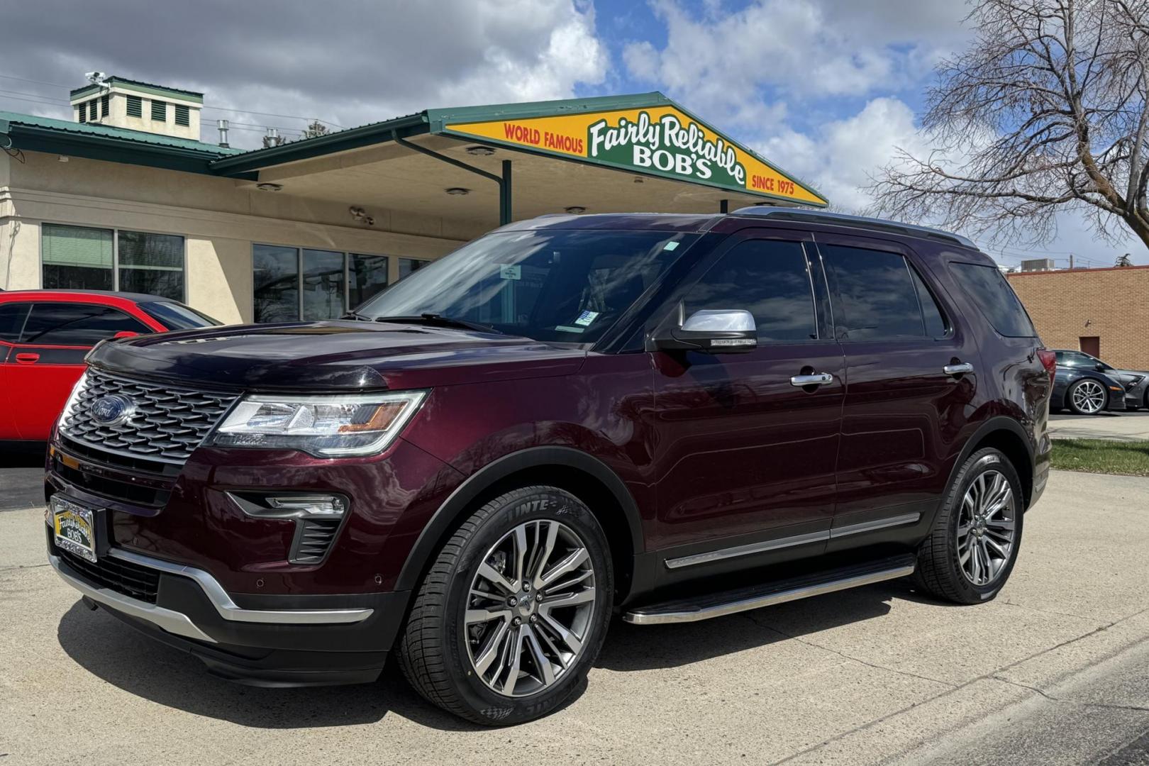 2018 Burgundy Velvet /Black Ford Explorer Platinum (1FM5K8HT3KG) with an V6 3.5 Liter Twin Turbo engine, Automatic 6 Speed transmission, located at 2304 W. Main St., Boise, ID, 83702, (208) 342-7777, 43.622105, -116.218658 - Stunning Explorer! New Tires And Low Mileage! - Photo#0