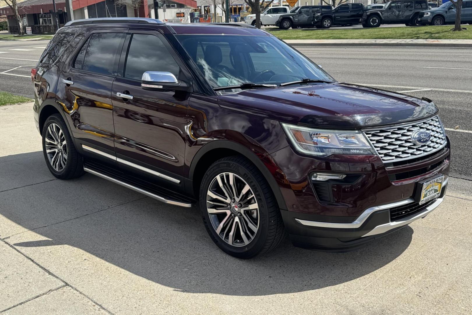2018 Burgundy Velvet /Black Ford Explorer Platinum (1FM5K8HT3KG) with an V6 3.5 Liter Twin Turbo engine, Automatic 6 Speed transmission, located at 2304 W. Main St., Boise, ID, 83702, (208) 342-7777, 43.622105, -116.218658 - Stunning Explorer! New Tires And Low Mileage! - Photo#3