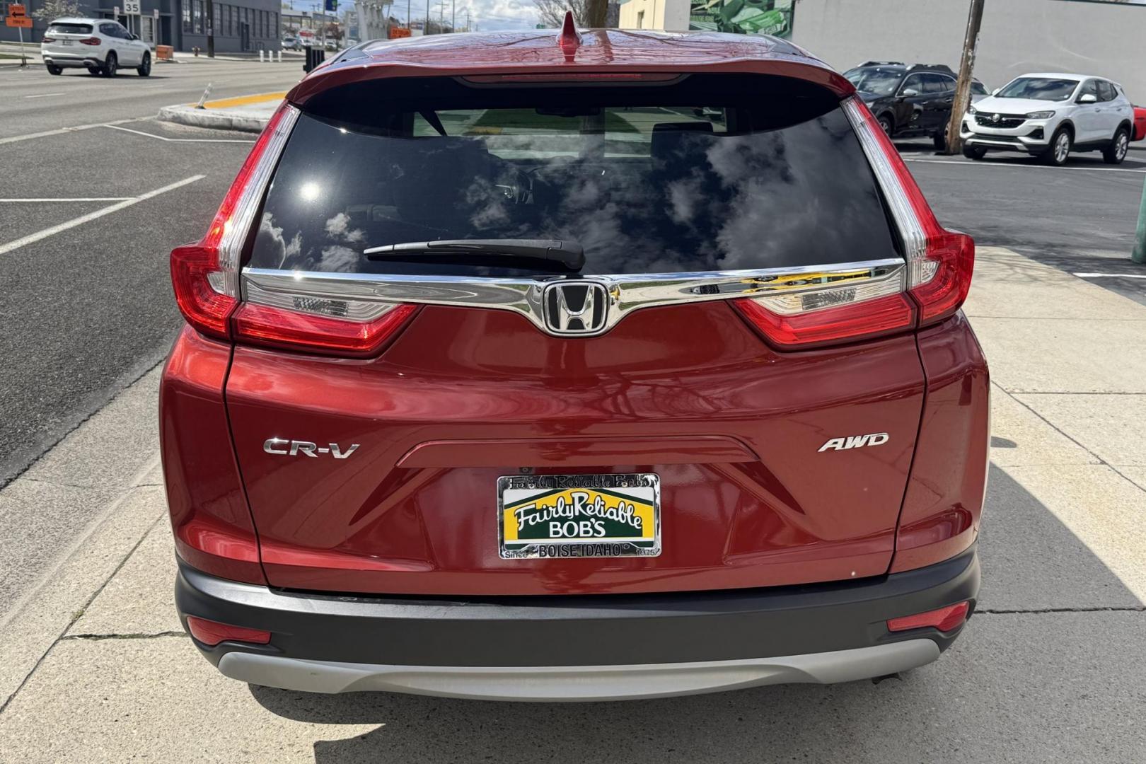 2018 Passion Red Pearl /Oak Honda CR-V EX-L (2HKRW2H87JH) with an 4 Cyl 1.5 Liter Turbo engine, Automatic transmission, located at 2304 W. Main St., Boise, ID, 83702, (208) 342-7777, 43.622105, -116.218658 - Stunning One Owner Idaho SUV! - Photo#1