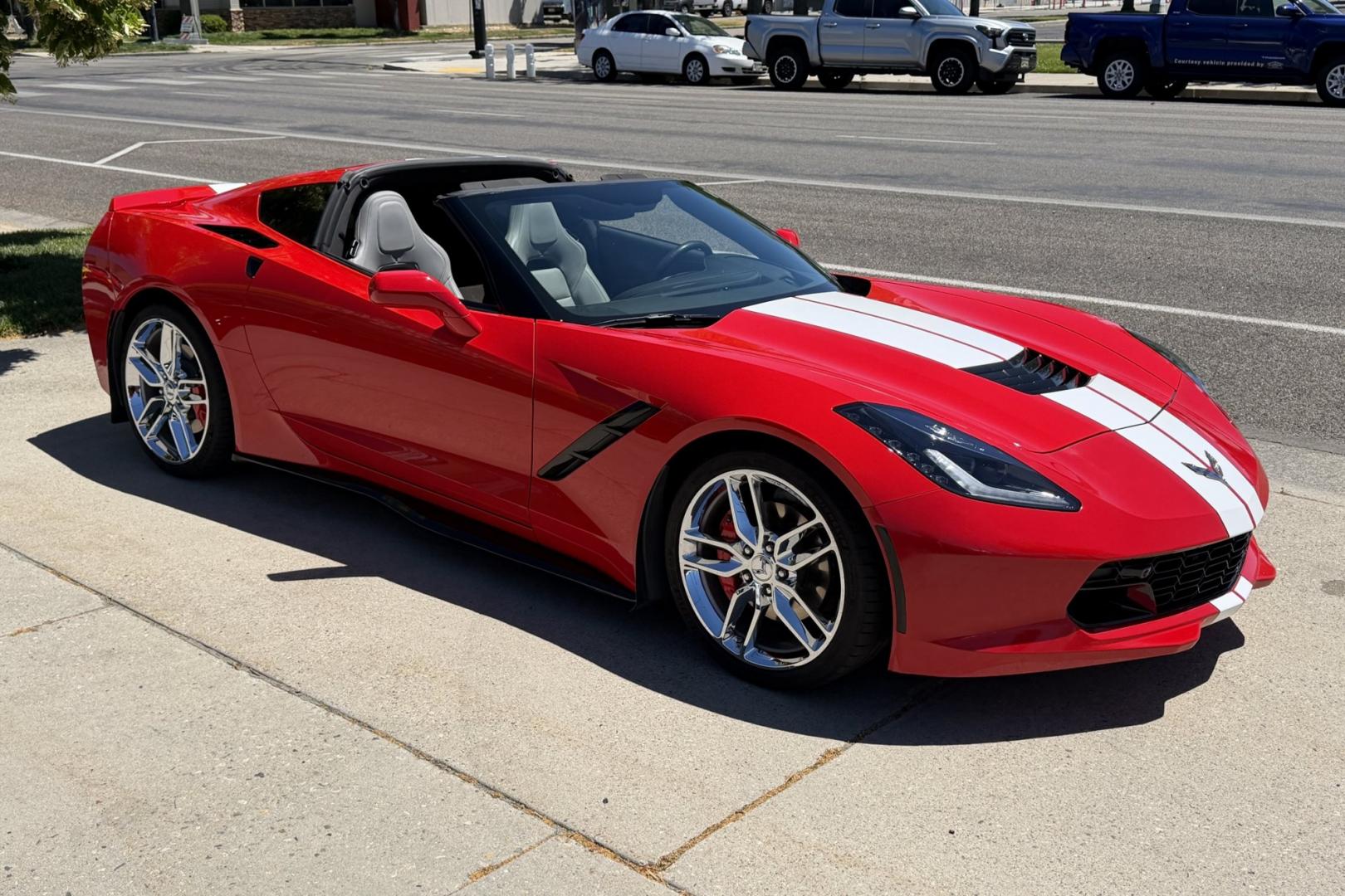 2016 Victory Red /Gray Chevrolet Corvette Stingray 2LT (1G1YD2D77G5) with an V8 6.2 Liter engine, Automatic 8 Speed transmission, located at 2304 W. Main St., Boise, ID, 83702, (208) 342-7777, 43.622105, -116.218658 - Well Cared For And It Shows!- Photo#2